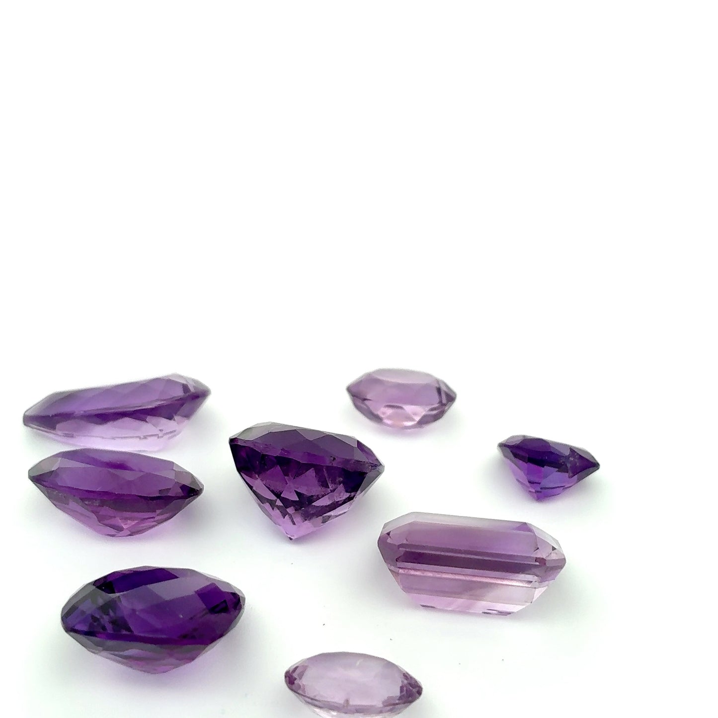 54 carat Lot of Amethyst, Worn Amethyst, 8 pieces, Faceted, Recycled, Imperfect Gems