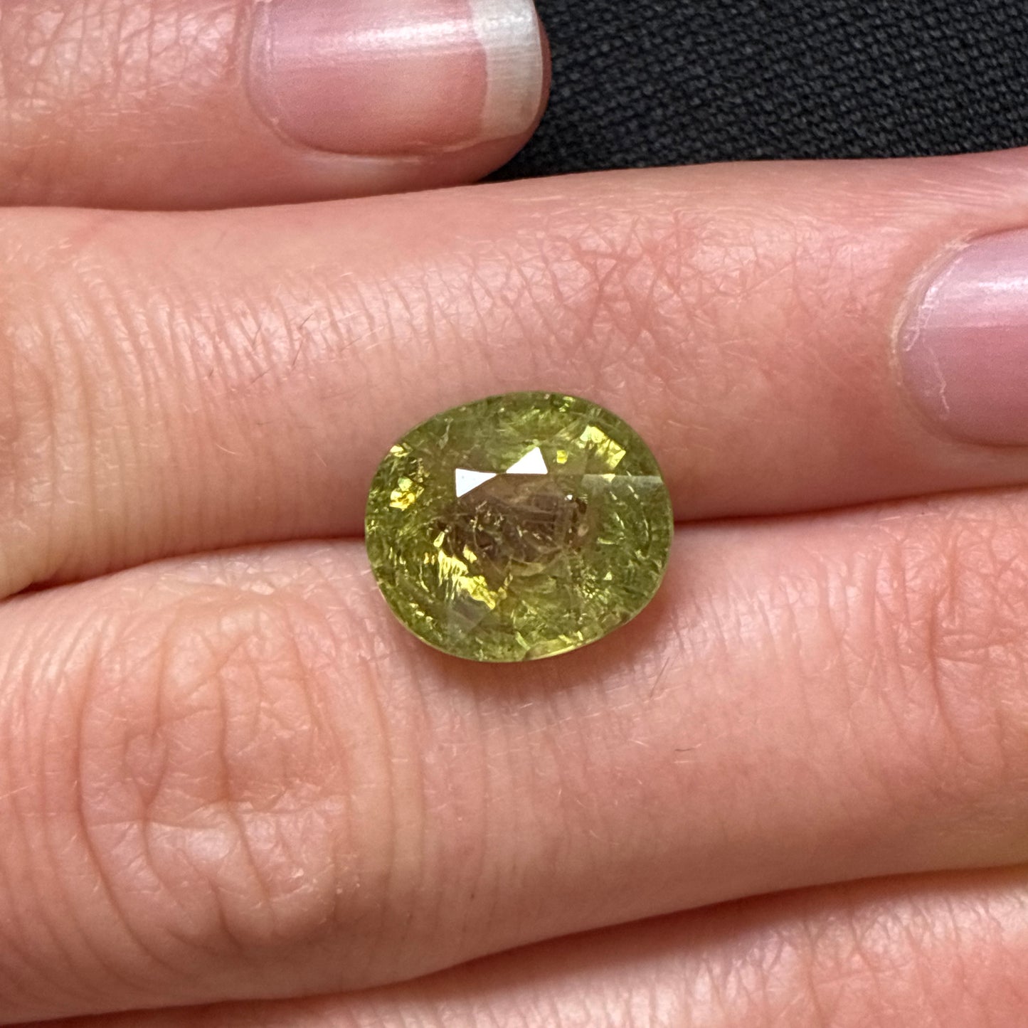6.81 carat Green Grossular Garnet, 12x10.3mm