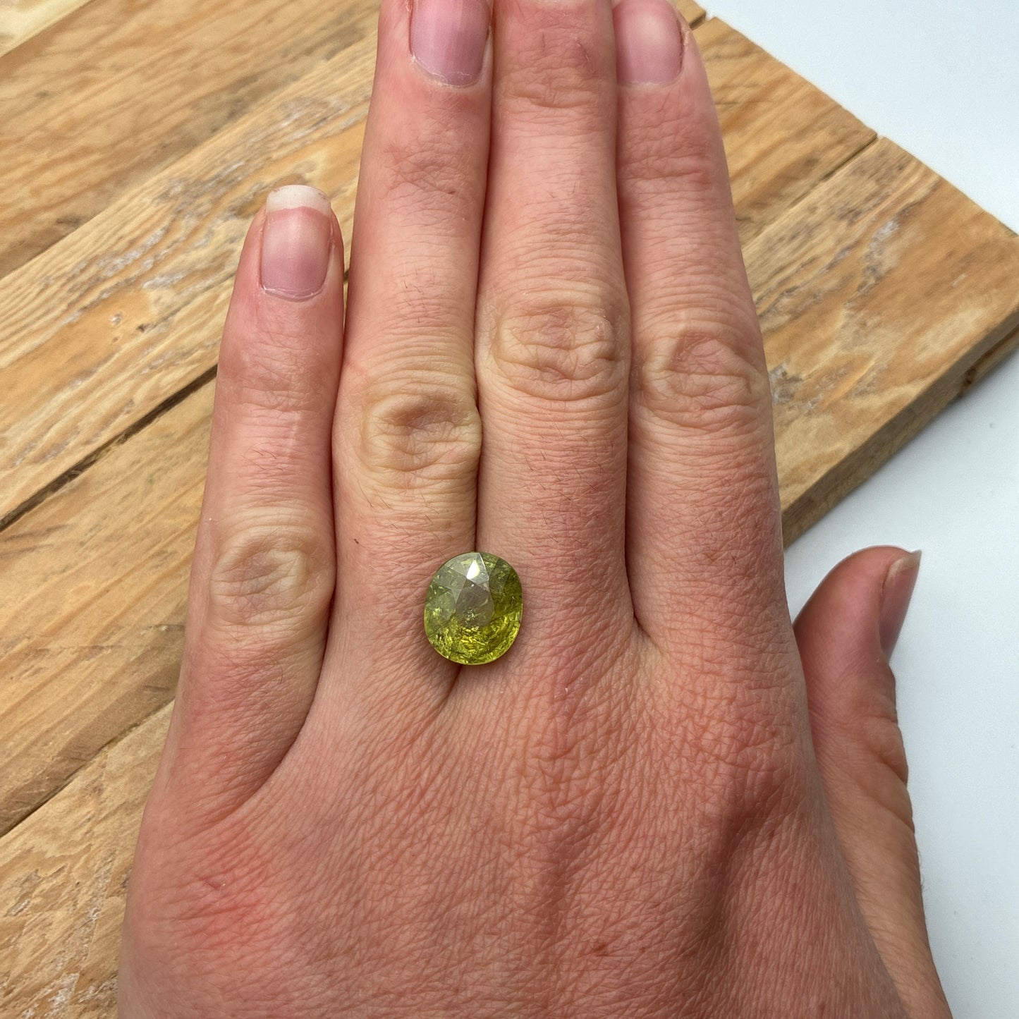 6.81 carat Green Grossular Garnet, 12x10.3mm