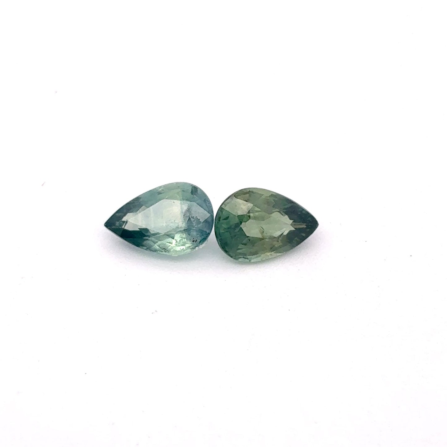 Pair of 6x4mm Teal Green Sapphires, 0.50 Ct ea.