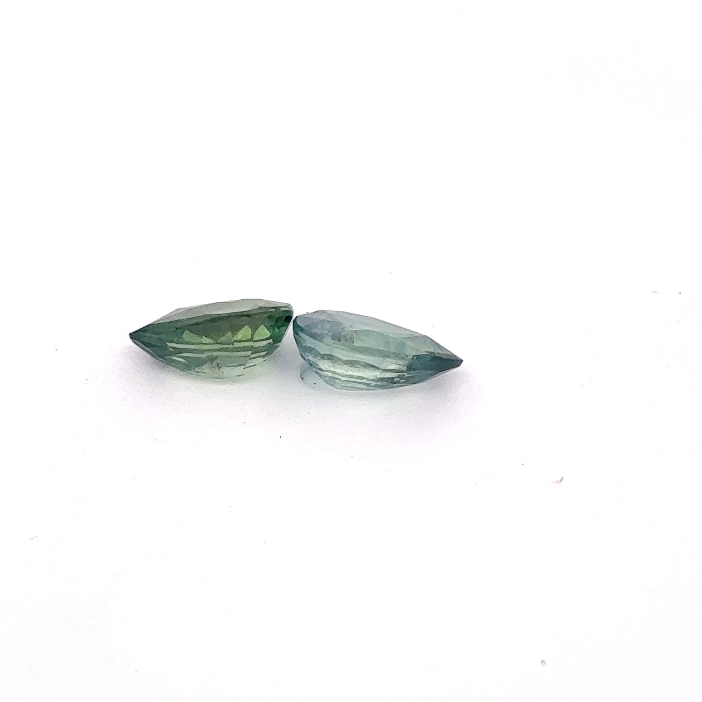 Pair of 6x4mm Teal Green Sapphires, 0.50 Ct ea.