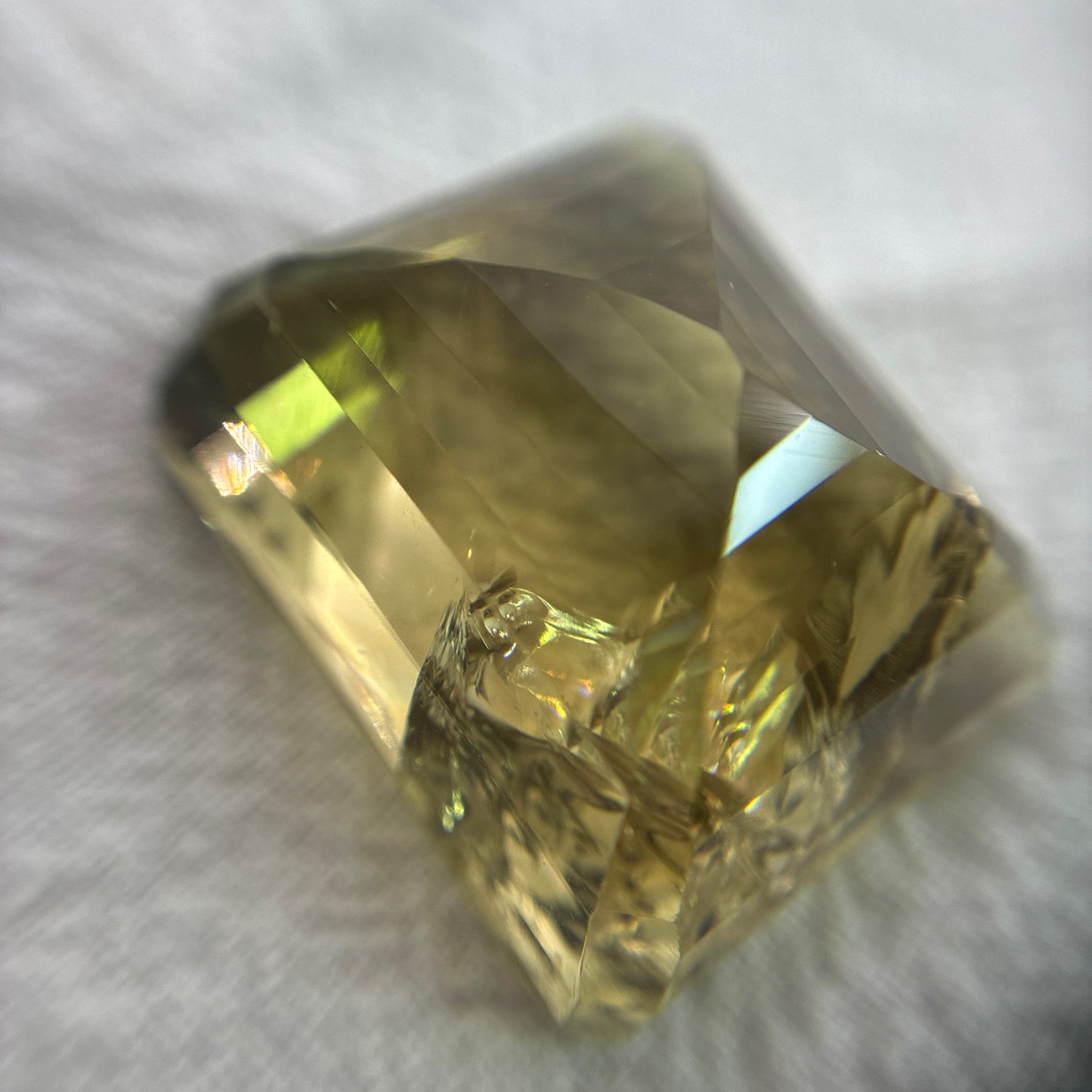 Emerald Cut Smoky Citrine, Fractured, Imperfect Gemstone