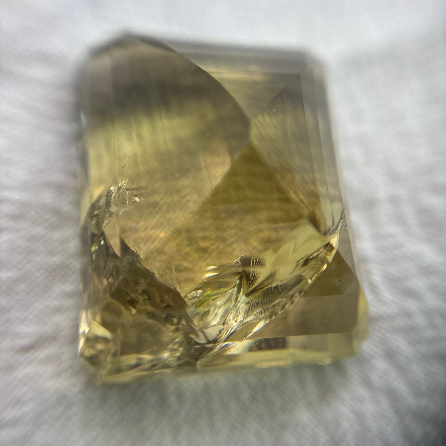 Emerald Cut Smoky Citrine, Fractured, Imperfect Gemstone
