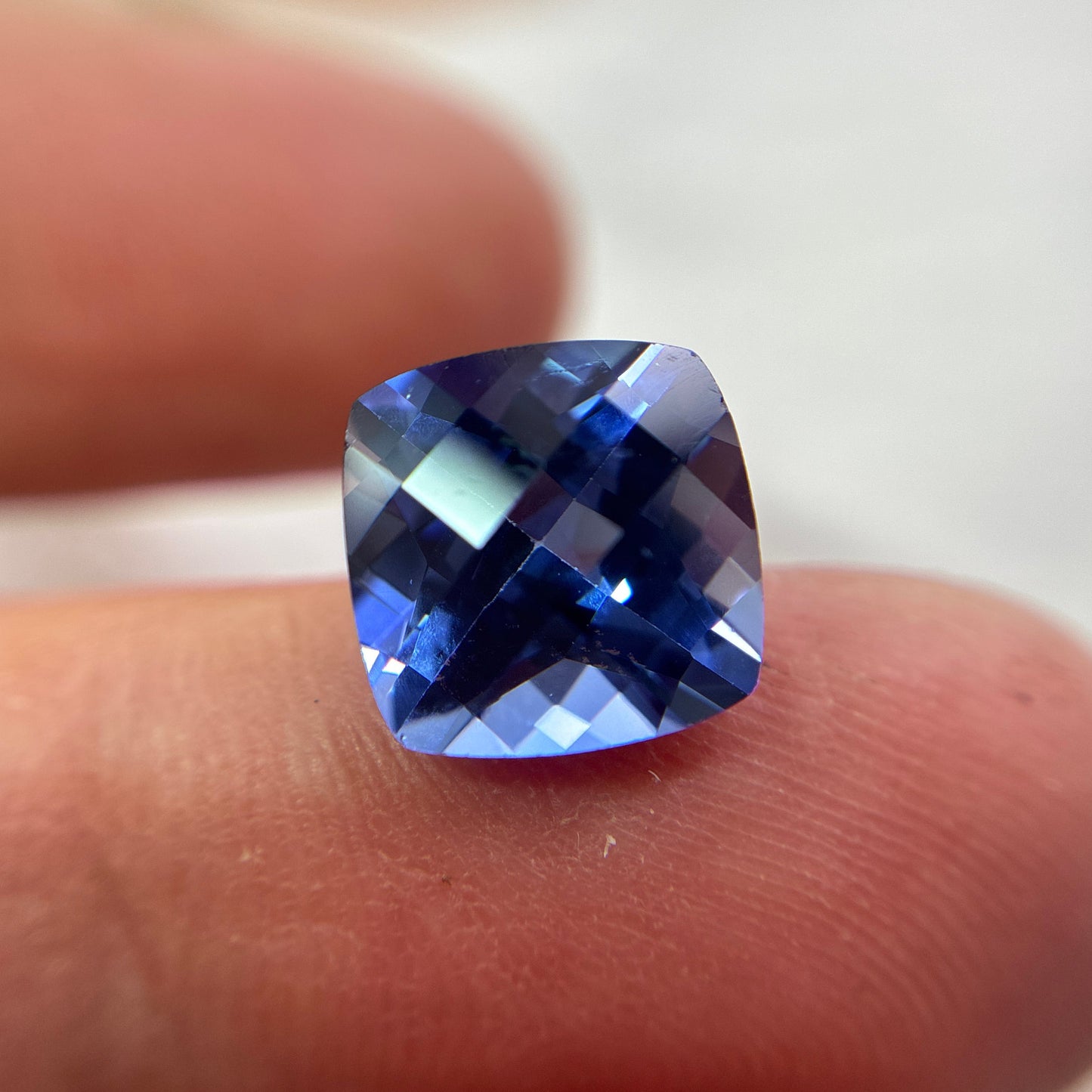 9mm Cushion Blue Lab Sapphire, 4.48 carat