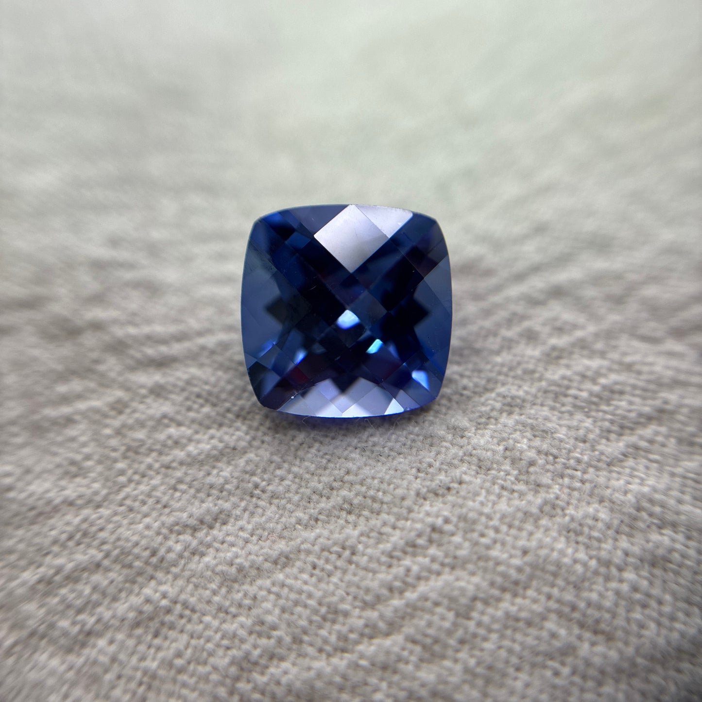 9mm Cushion Blue Lab Sapphire, 4.48 carat