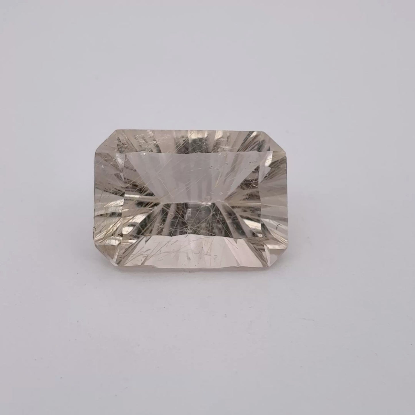14x10mm Concave cut Rutilated Quartz, 6.54 carat