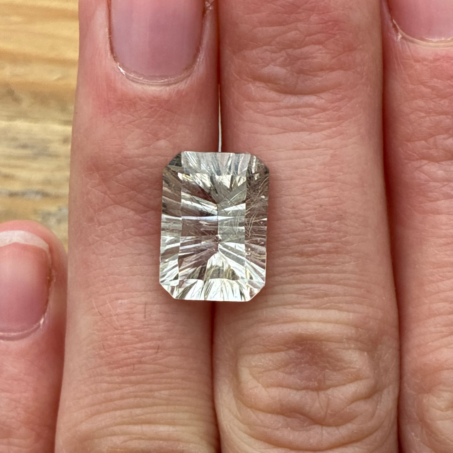 14x10mm Concave cut Rutilated Quartz, 6.54 carat
