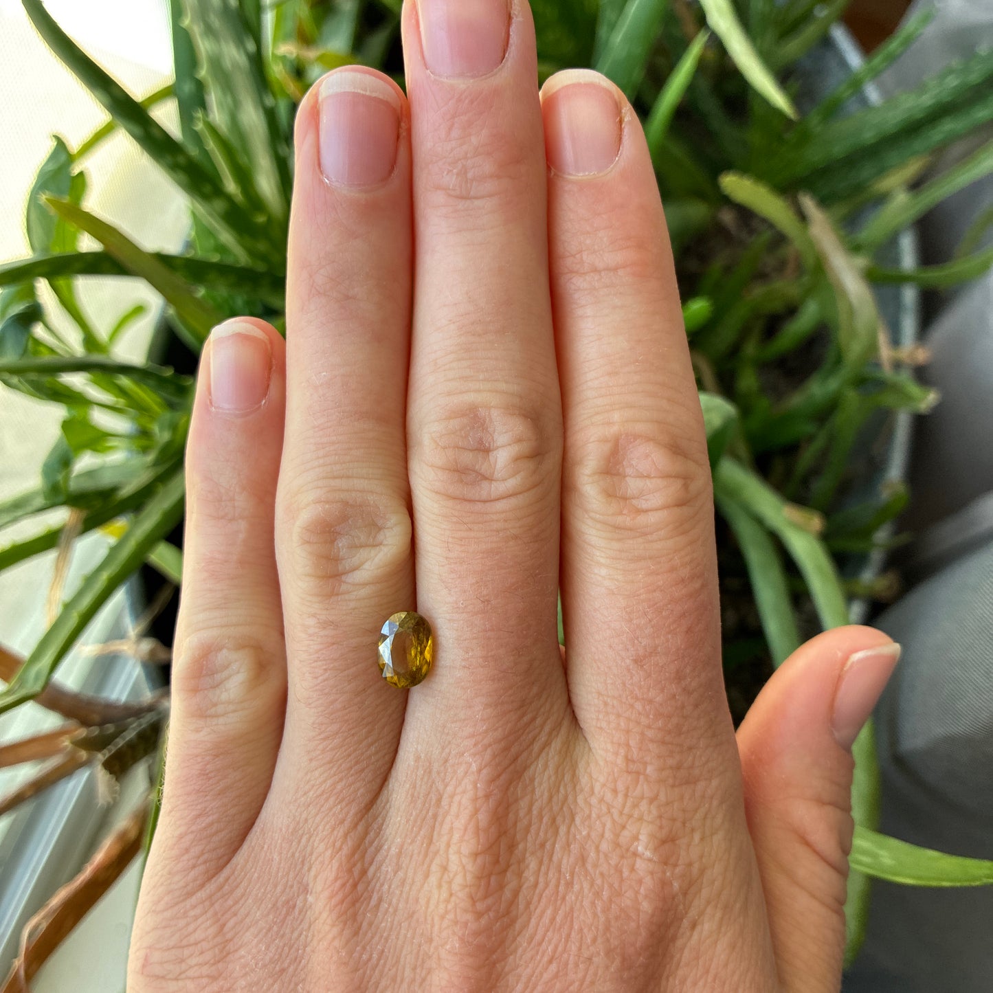 1.96 carat Yellow Sphene, 8.5x6.2mm Oval cut