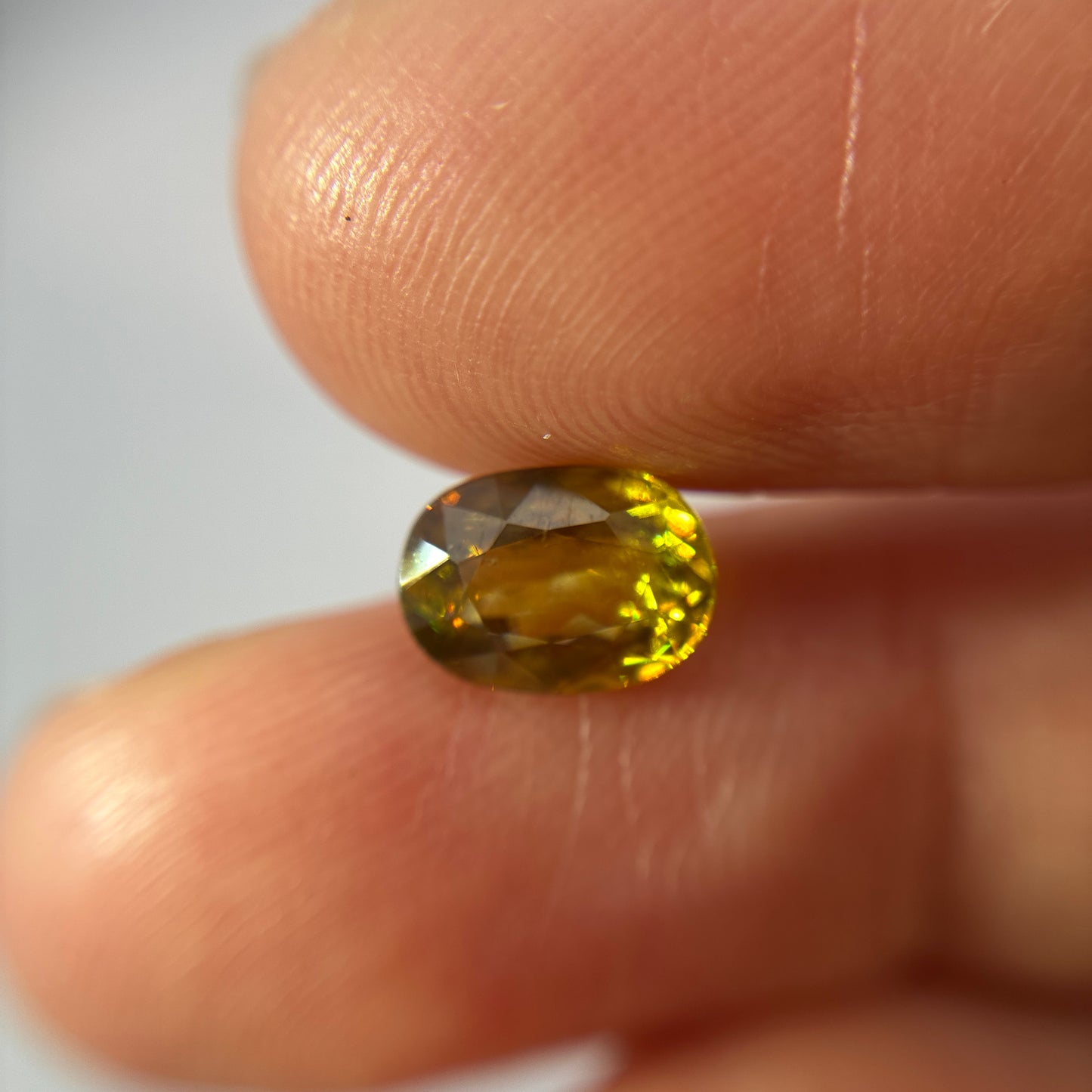 1.96 carat Yellow Sphene, 8.5x6.2mm Oval cut