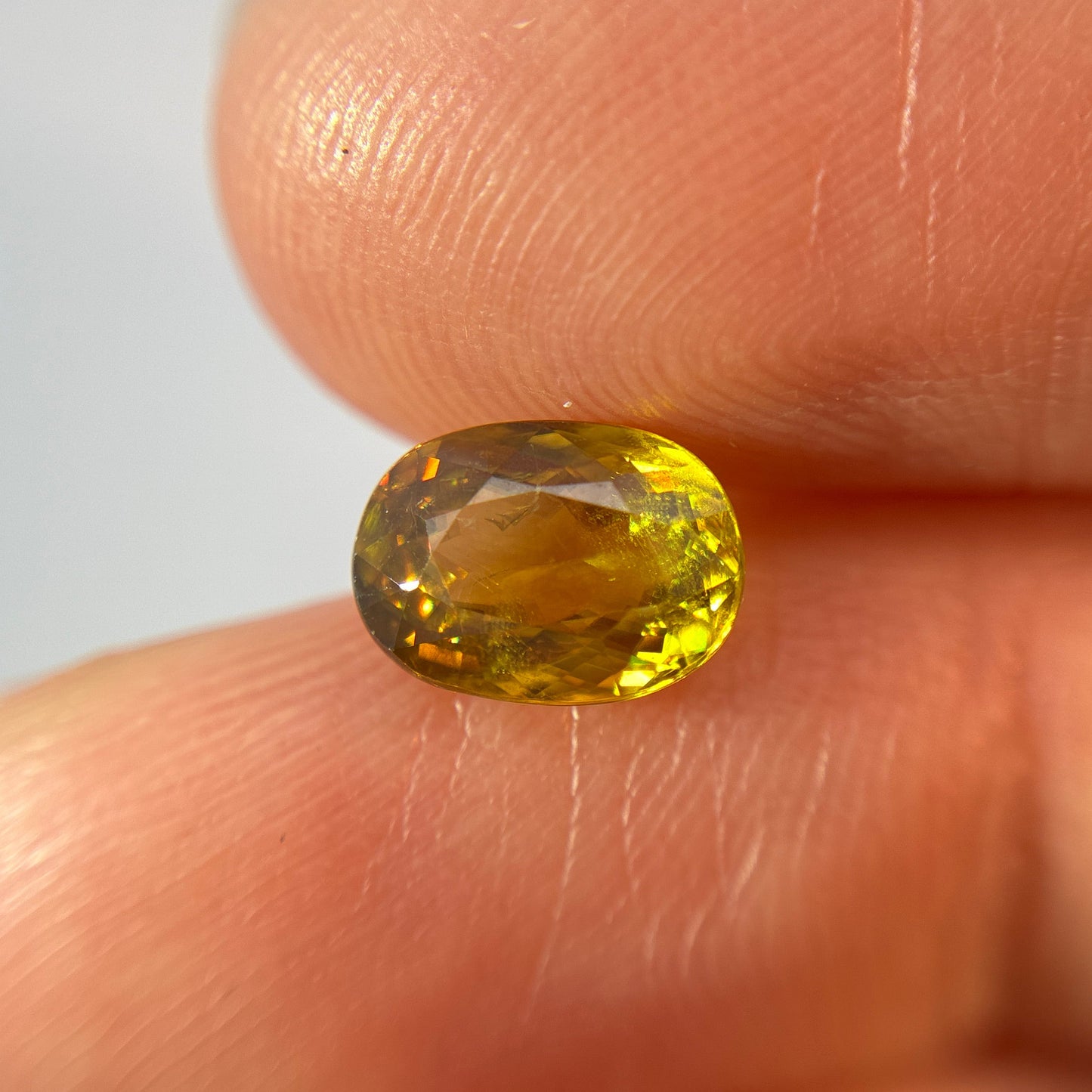 1.96 carat Yellow Sphene, 8.5x6.2mm Oval cut