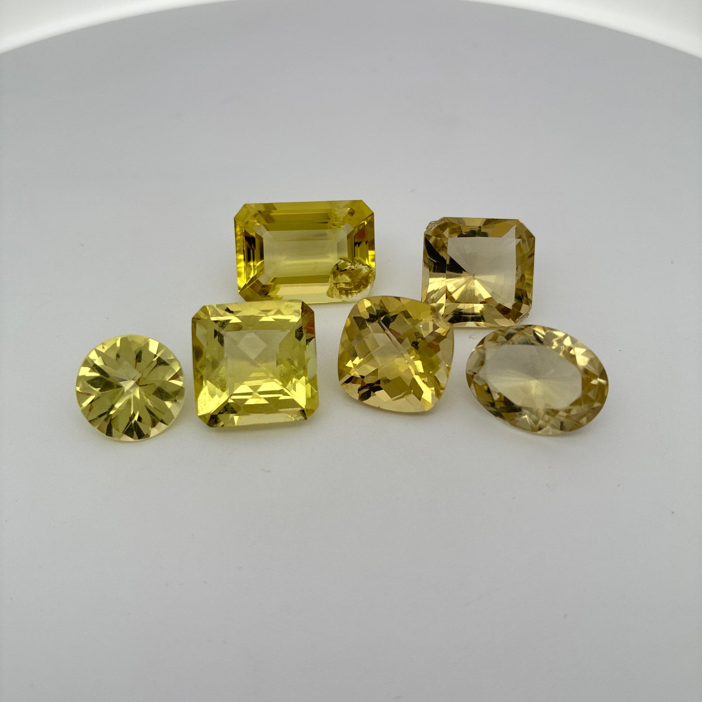 56 carat Lot of Lemon Quartz, Worn Amethyst, 6 pieces, Faceted, Recycled, Imperfect Gems