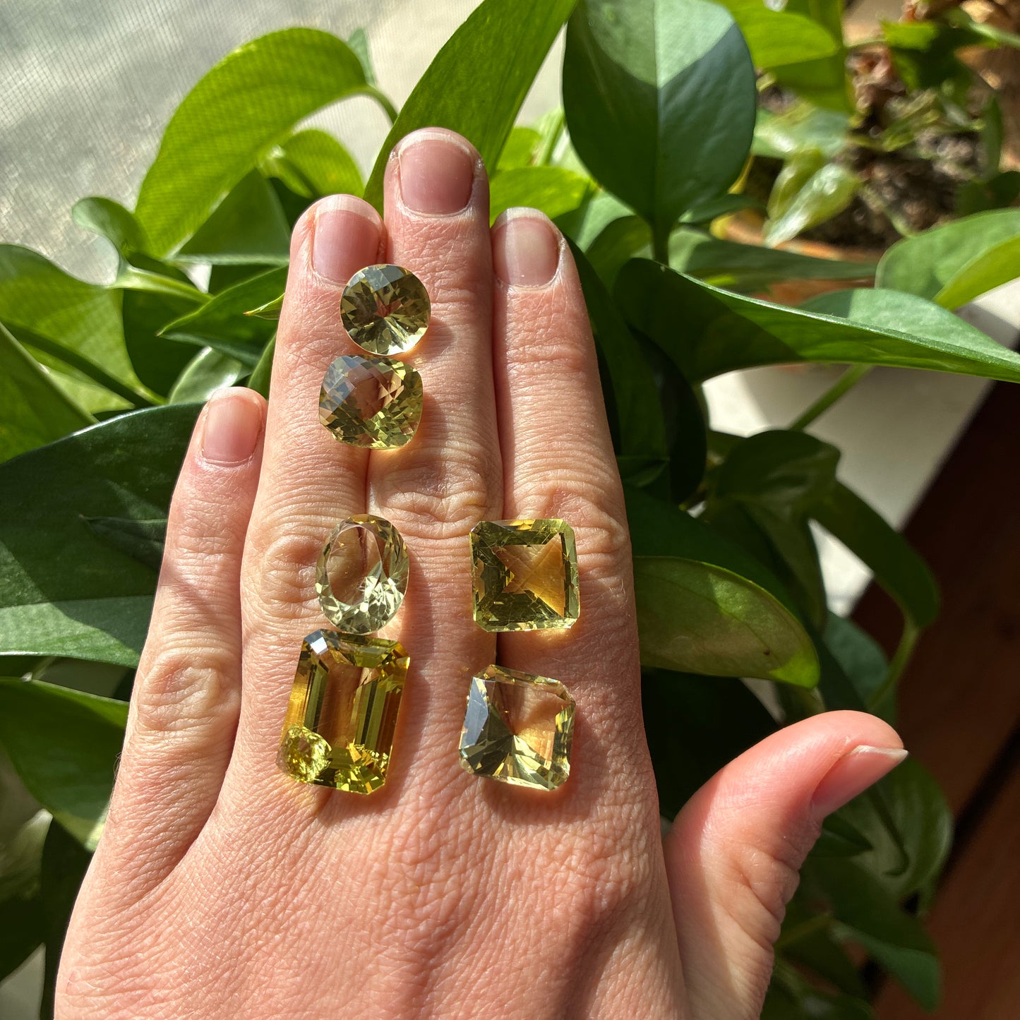 56 carat Lot of Lemon Quartz, Worn Amethyst, 6 pieces, Faceted, Recycled, Imperfect Gems