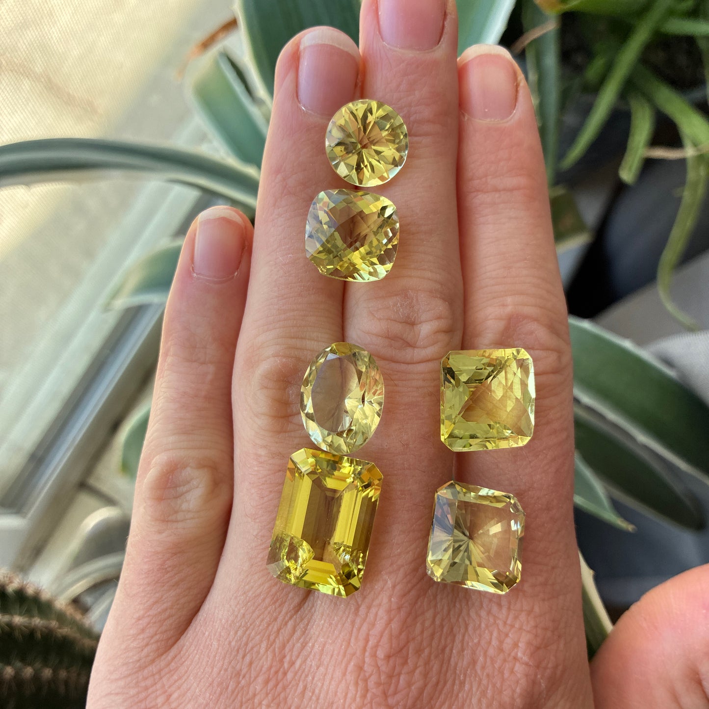 56 carat Lot of Lemon Quartz, Worn Amethyst, 6 pieces, Faceted, Recycled, Imperfect Gems