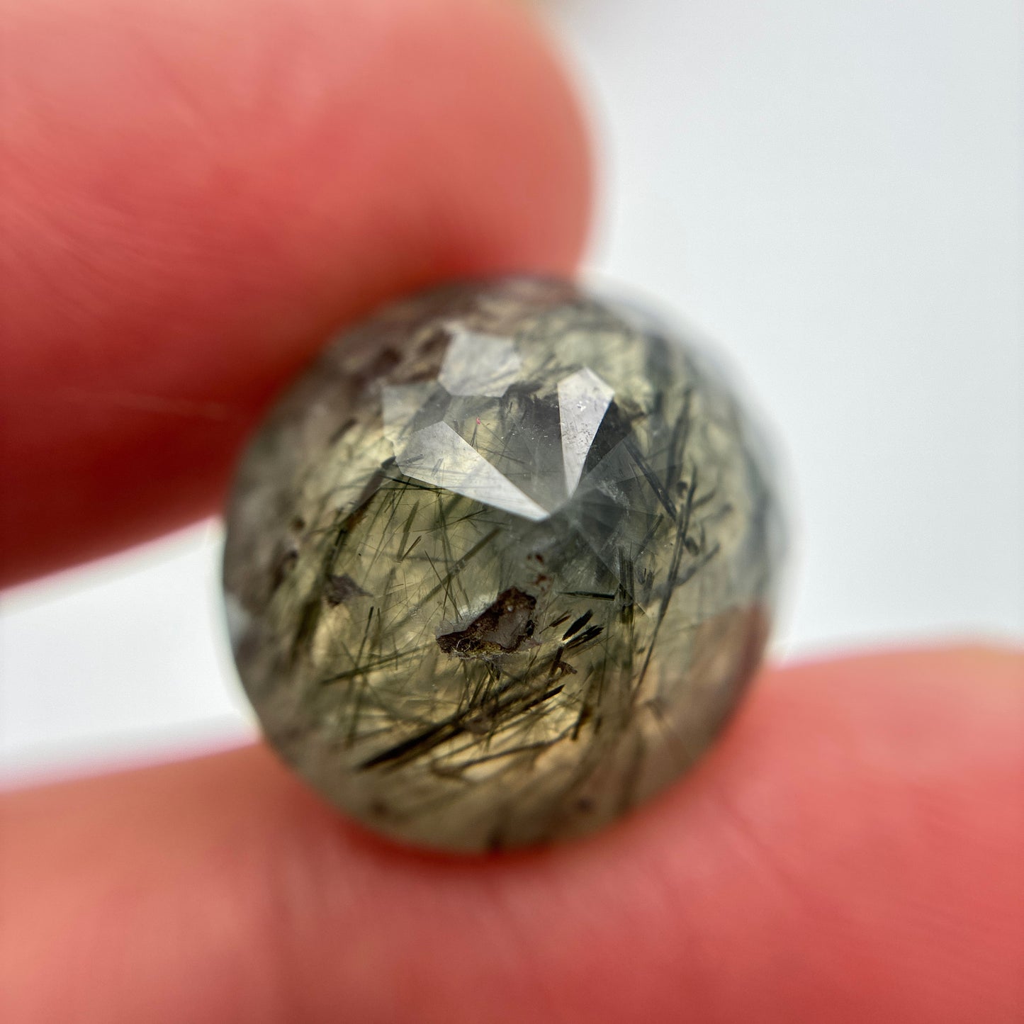 Oval cut Rutilated* Prehnite 14 carat Uncommon Gemstone