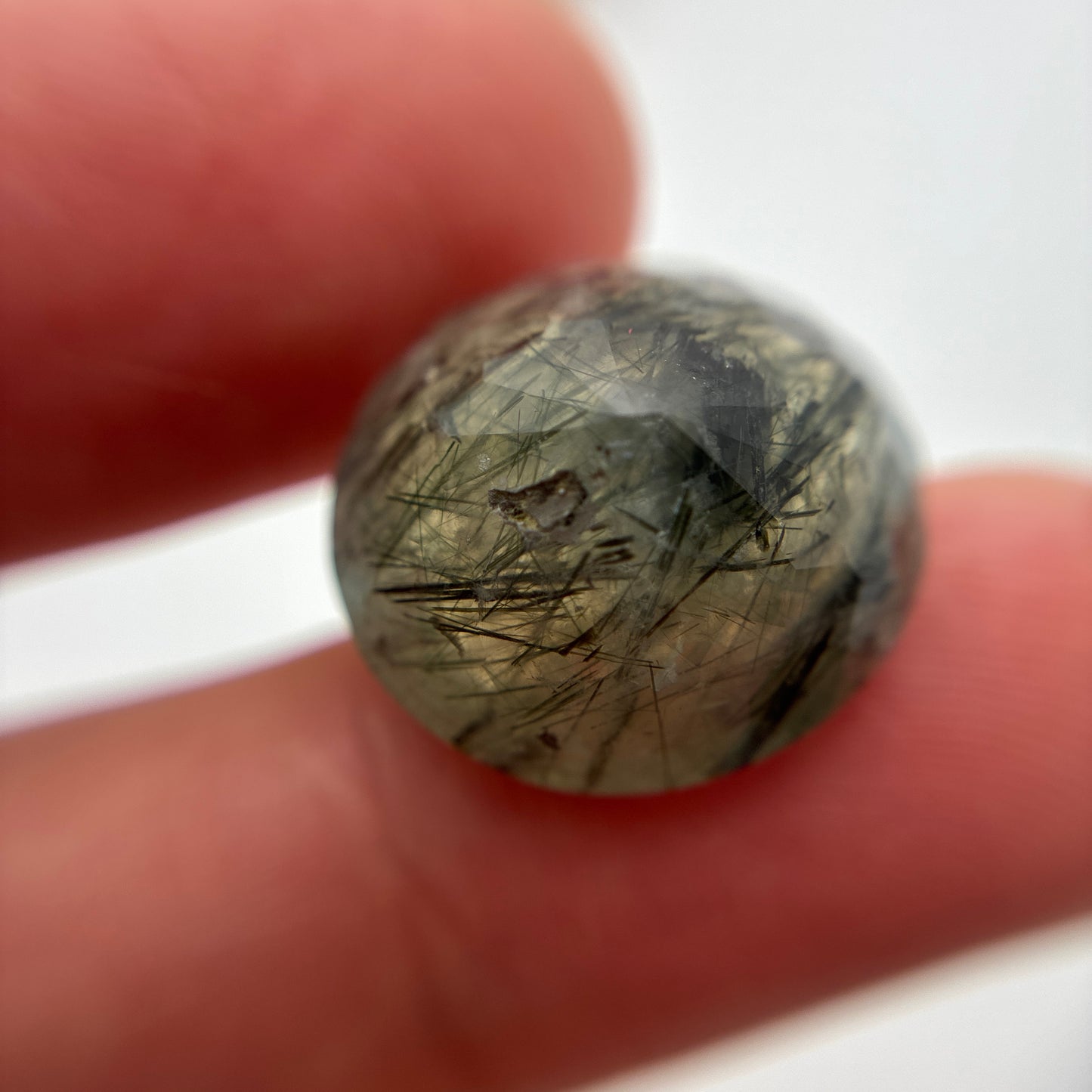 Oval cut Rutilated* Prehnite 14 carat Uncommon Gemstone