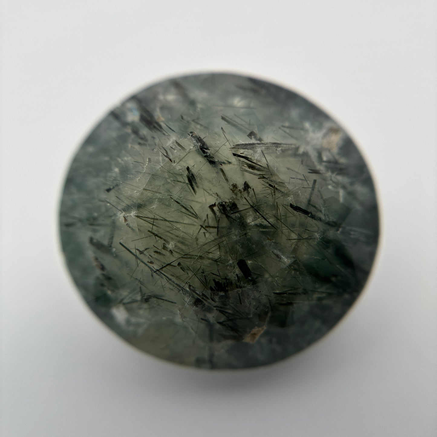 Oval cut Rutilated* Prehnite 14 carat Uncommon Gemstone