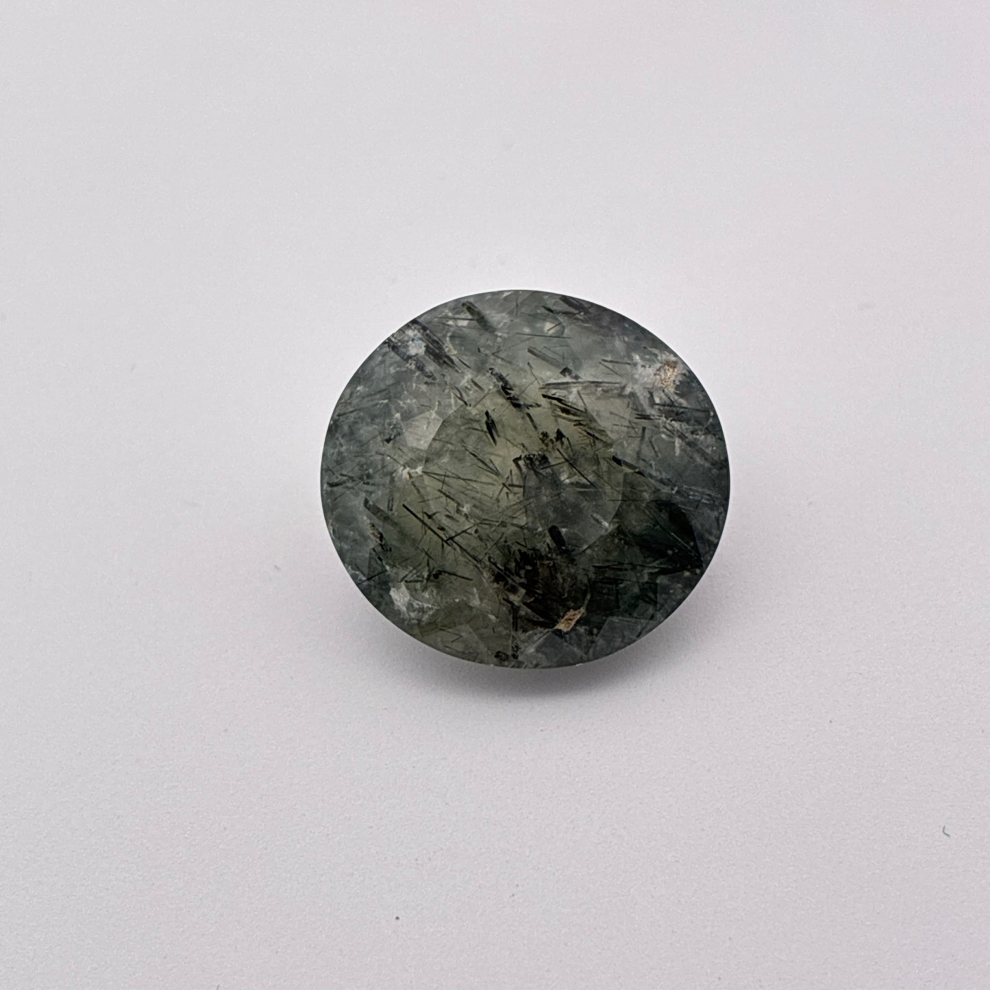 Oval cut Rutilated* Prehnite 14 carat Uncommon Gemstone