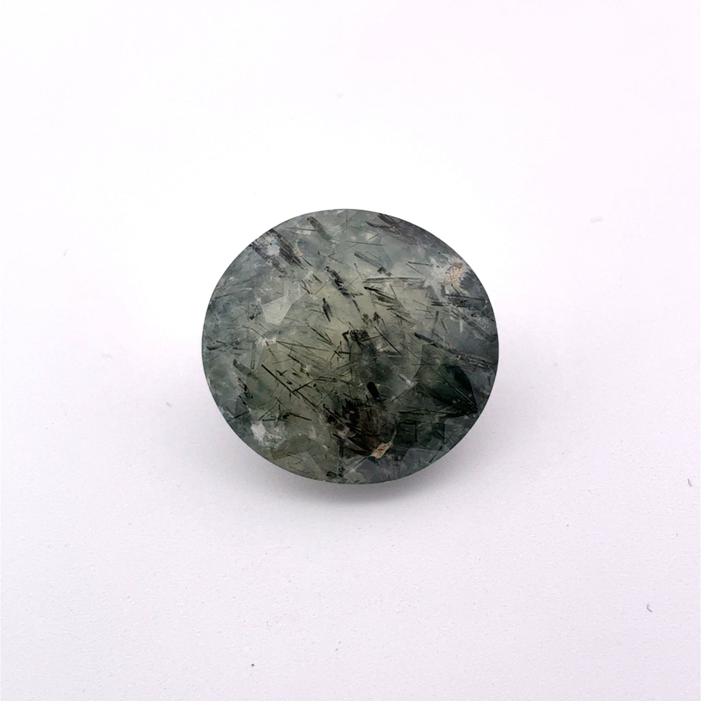 Oval cut Rutilated* Prehnite 14 carat Uncommon Gemstone
