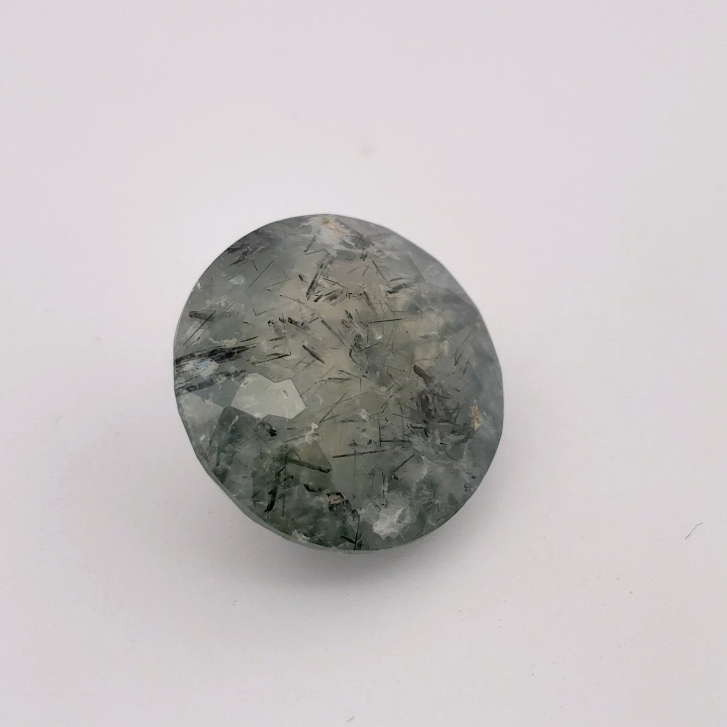 Oval cut Rutilated* Prehnite 14 carat Uncommon Gemstone