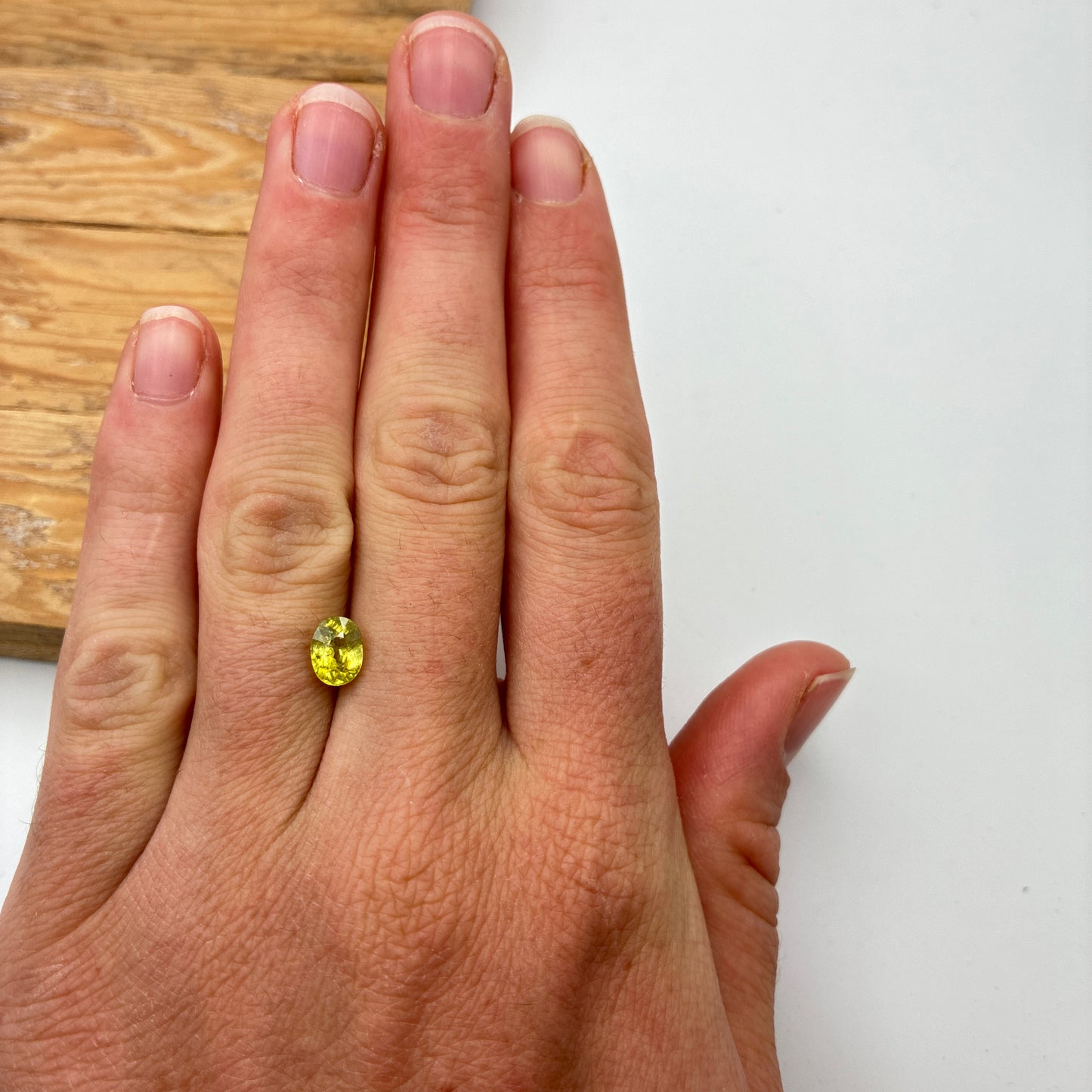 Oval Cut Yellowish-Green Sphene 1.35 carat