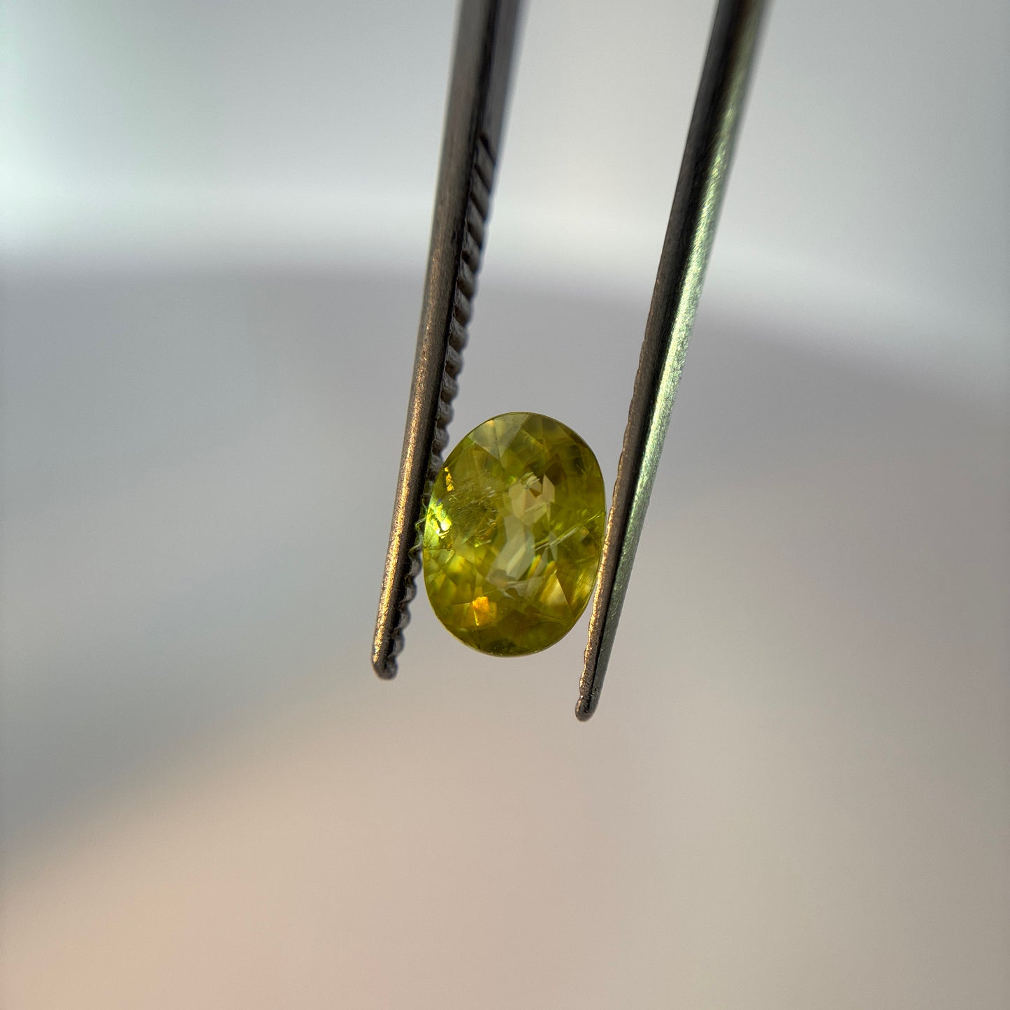 Oval Cut Yellowish-Green Sphene 1.35 carat