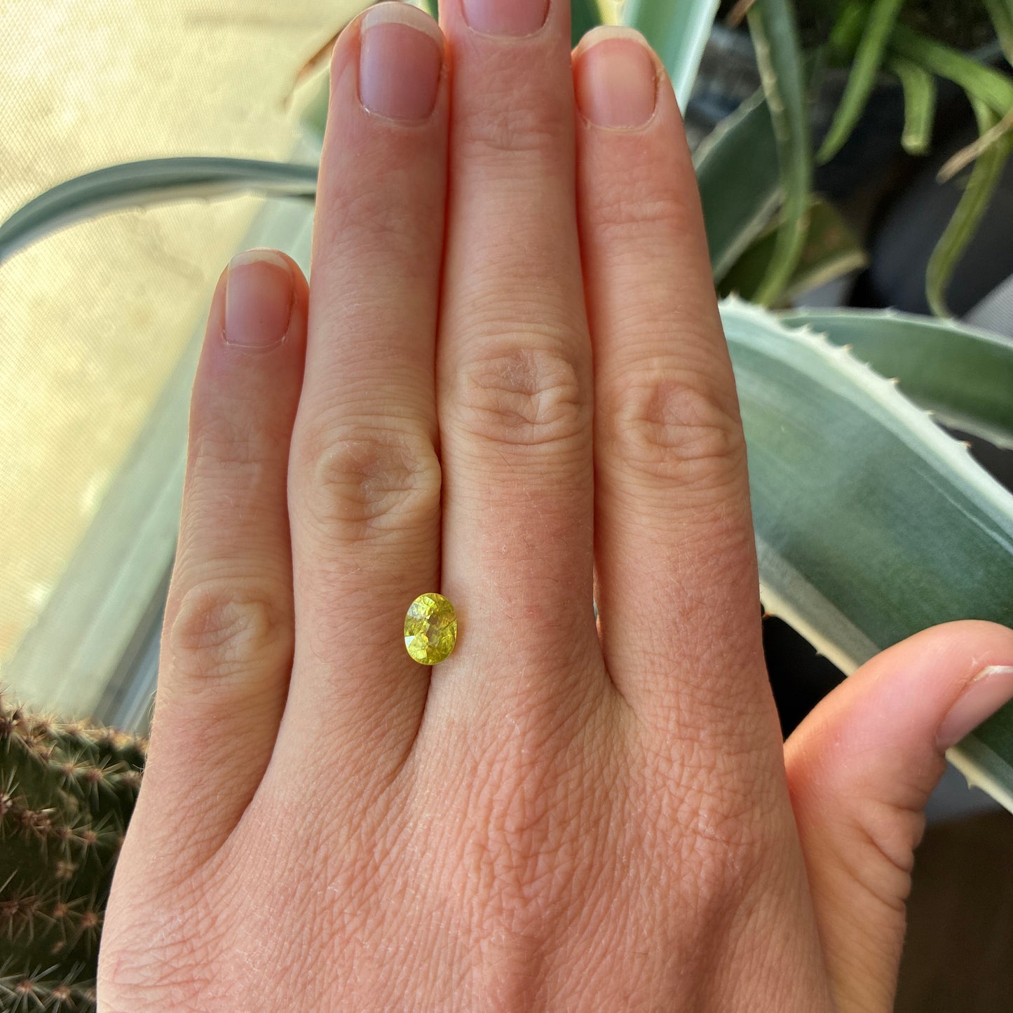 Oval Cut Yellowish-Green Sphene 1.35 carat