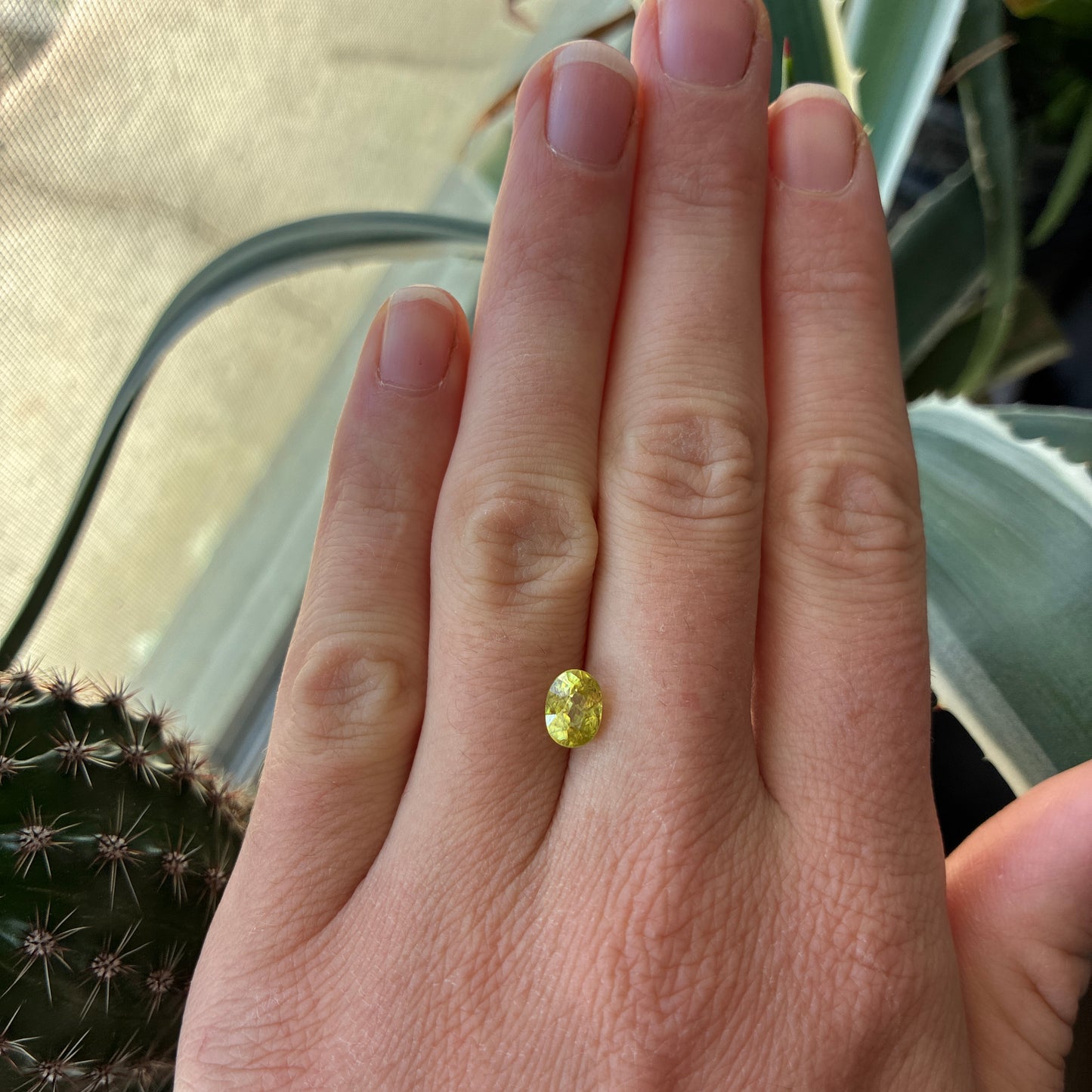 Oval Cut Yellowish-Green Sphene 1.35 carat