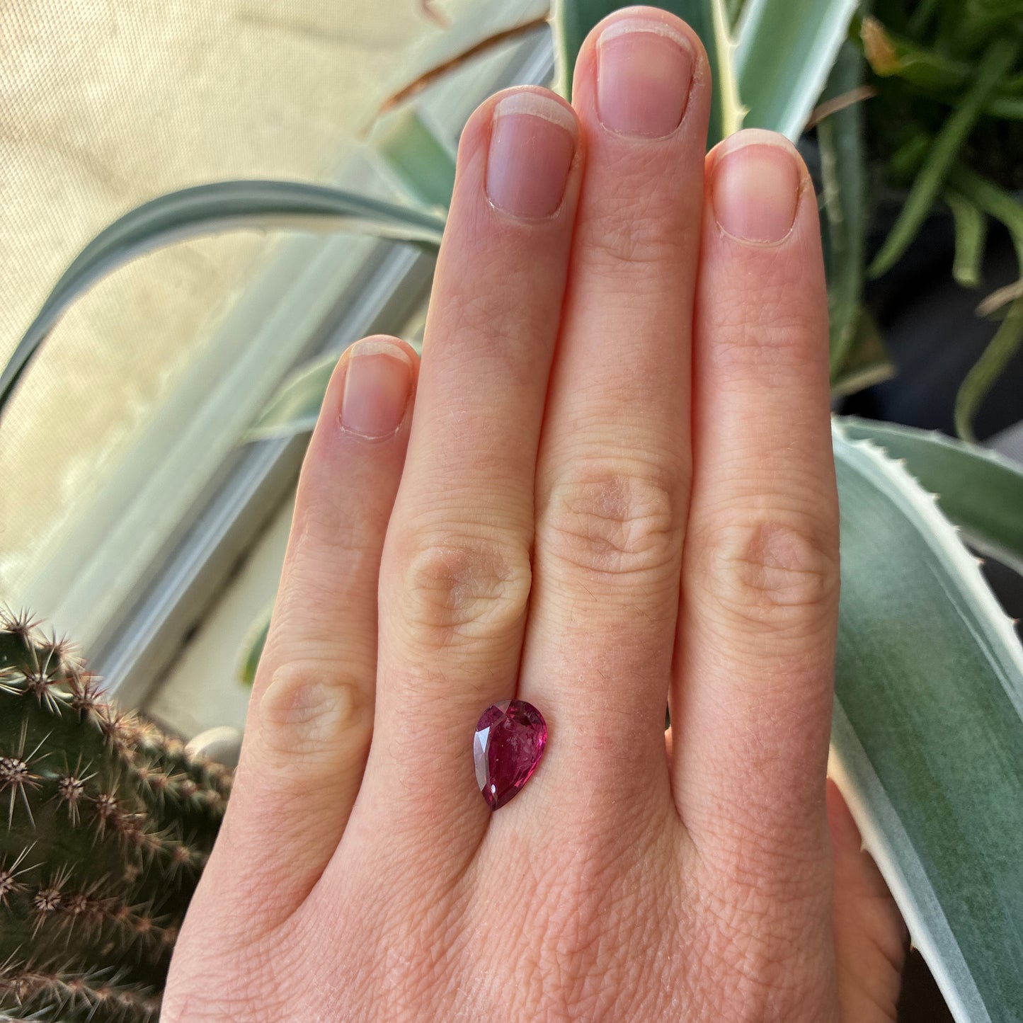 12x7.5mm Pear-Cut Rubellite Tourmaline, 2.47 carats