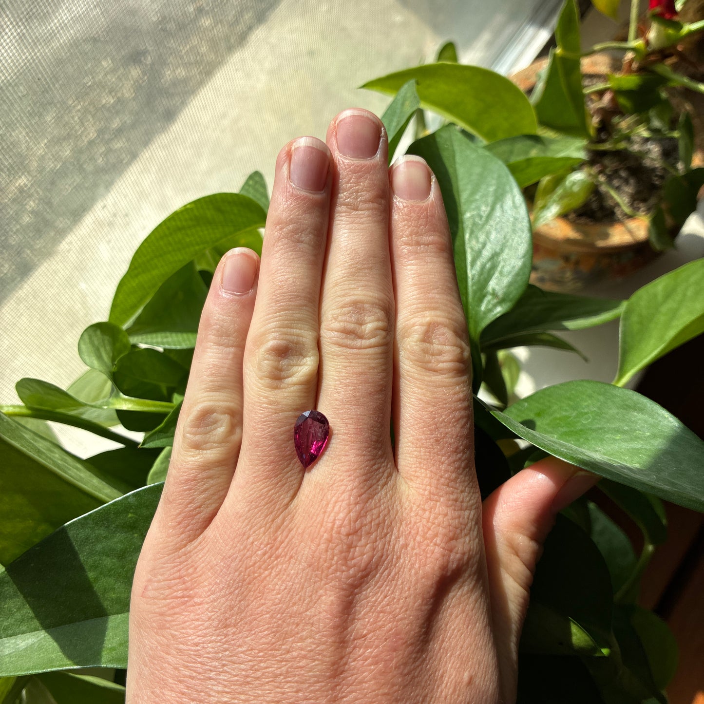 12x7.5mm Pear-Cut Rubellite Tourmaline, 2.47 carats