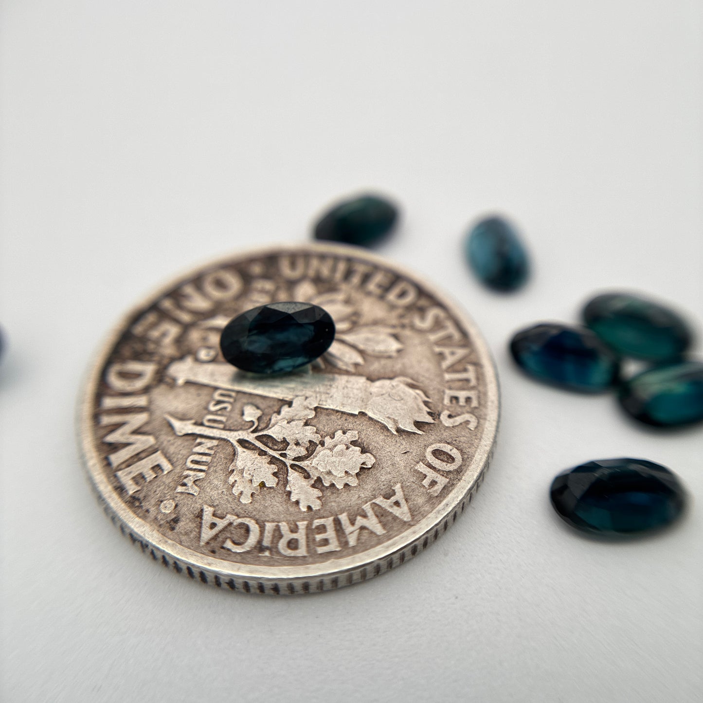 ONE Greenish Blue Natural Sapphire 5x3mm Oval Cut