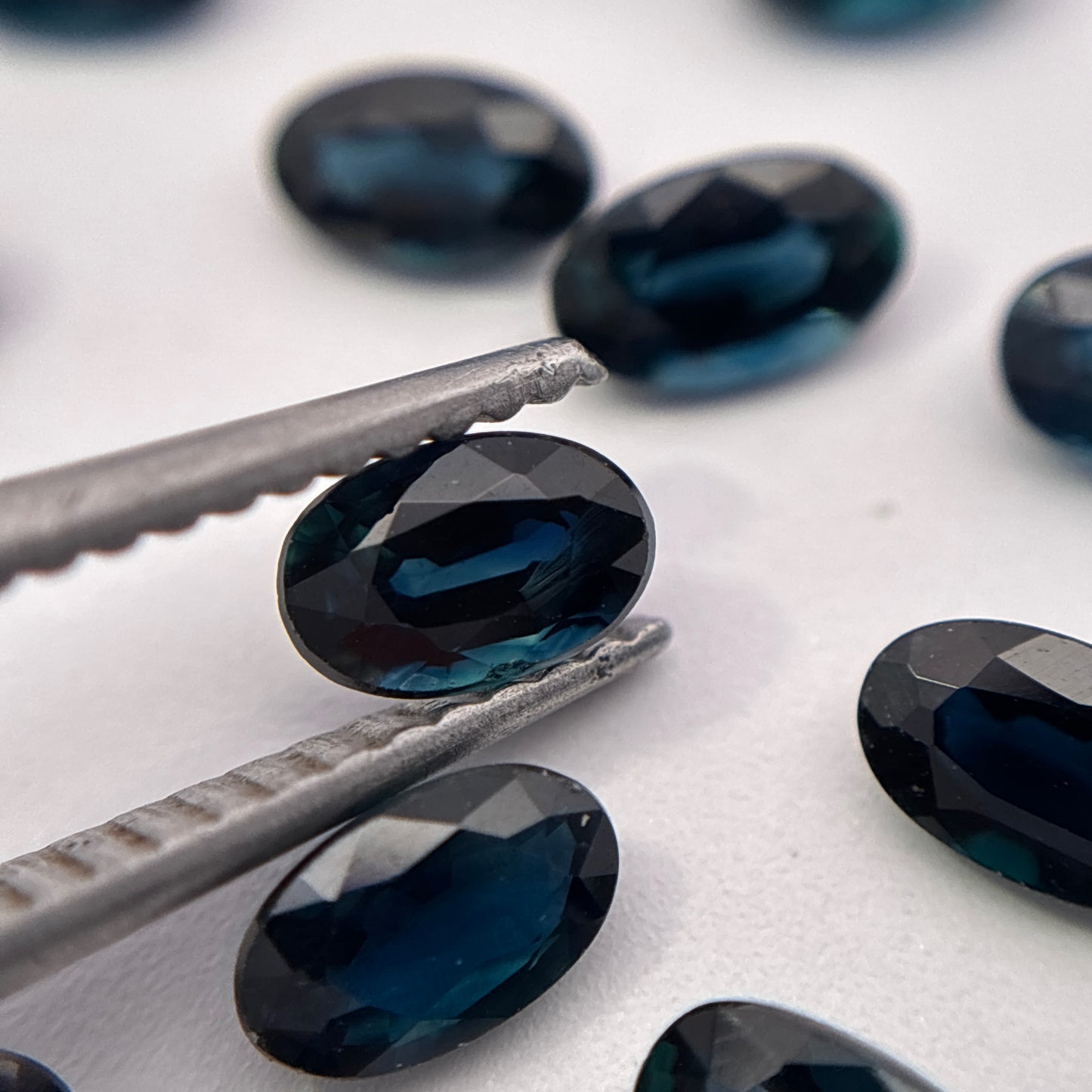 ONE Greenish Blue Natural Sapphire 5x3mm Oval Cut