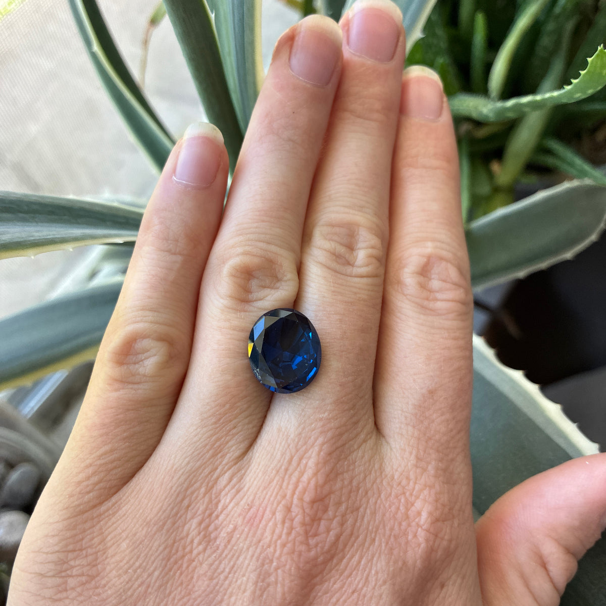 14x12mm Oval Cut Blue Loose Spinal, 7.79 Carat Lab Spinel