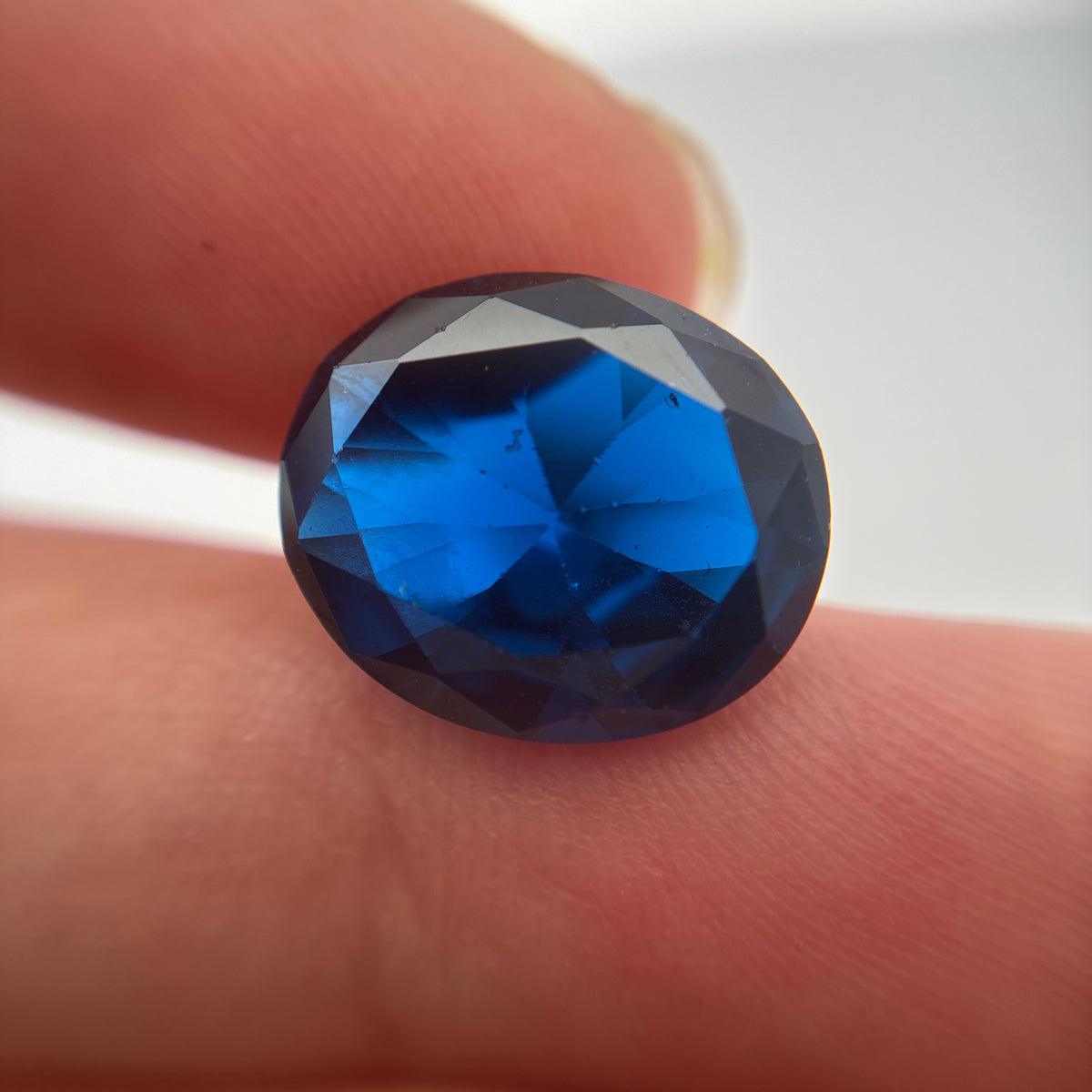 14x12mm Oval Cut Blue Loose Spinal, 7.79 Carat Lab Spinel