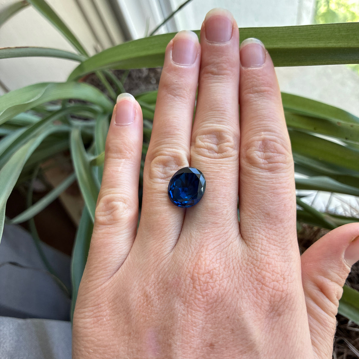 14x12mm Oval Cut Blue Loose Spinal, 7.79 Carat Lab Spinel