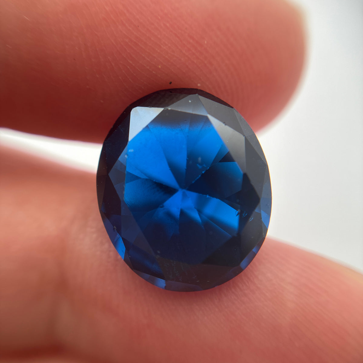 14x12mm Oval Cut Blue Loose Spinal, 7.79 Carat Lab Spinel