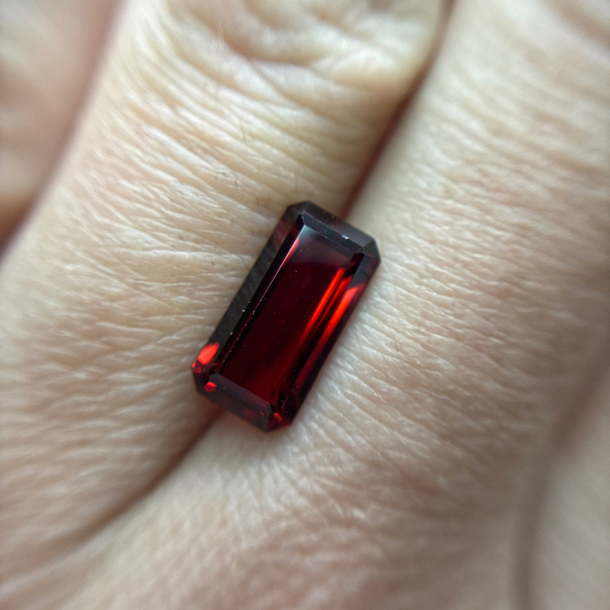 12x6mm Emerald-Cut Deep Red Loose Garnet, 3 carat