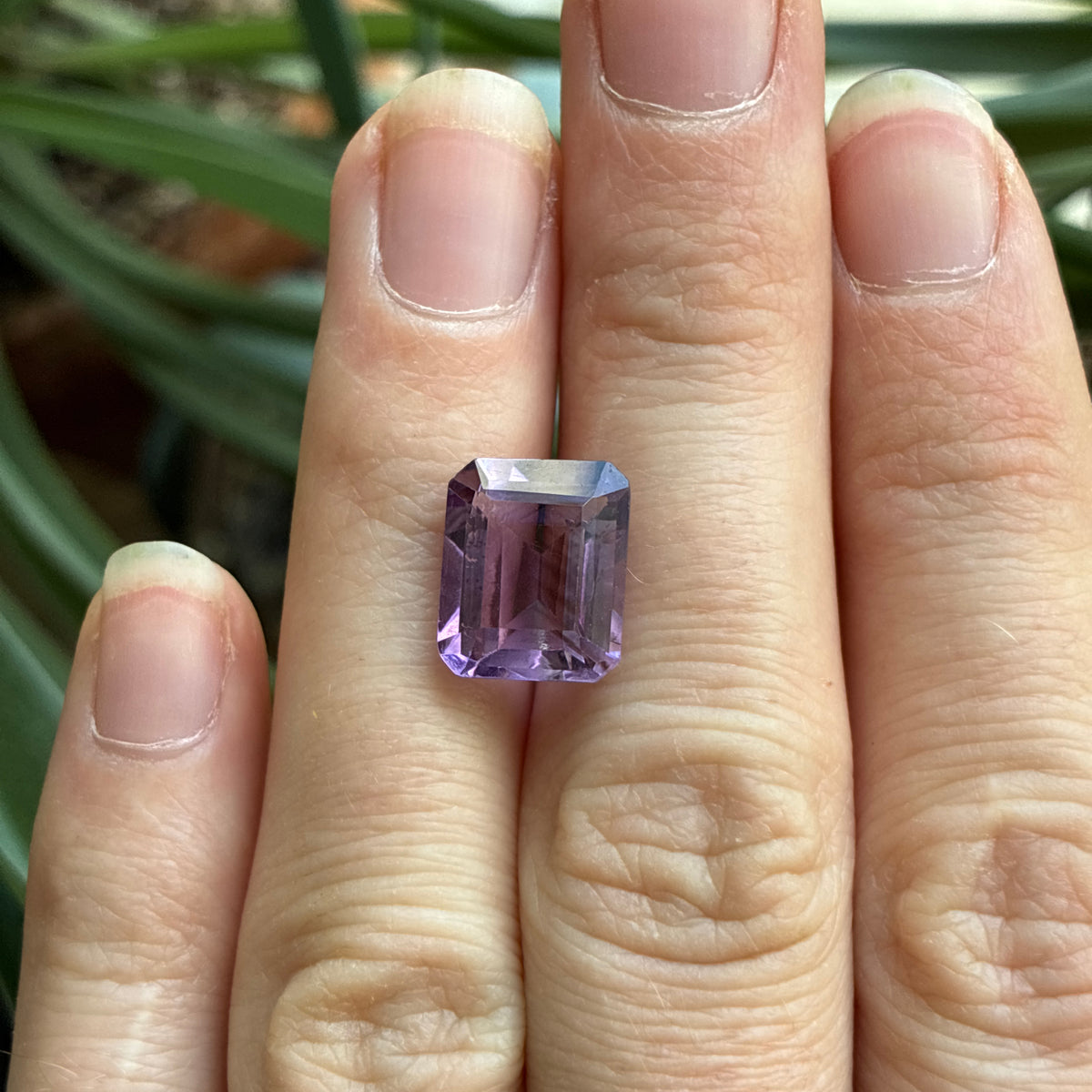 12x10mm Emerald Cut Purple Amethyst 5.53 carat Loose Gemstone