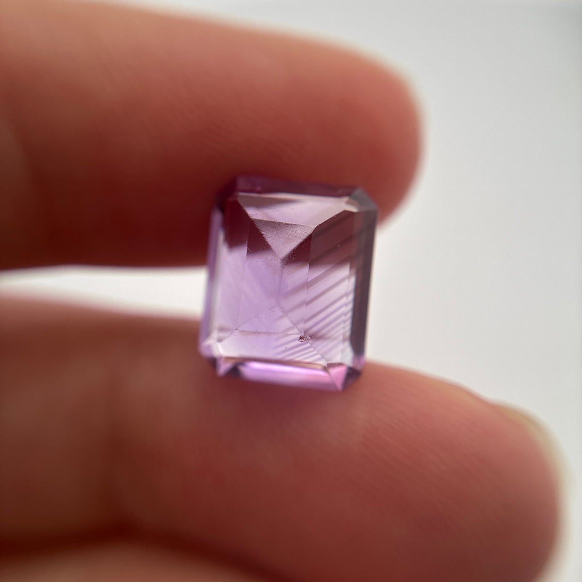 12x10mm Emerald Cut Purple Amethyst 5.53 carat Loose Gemstone