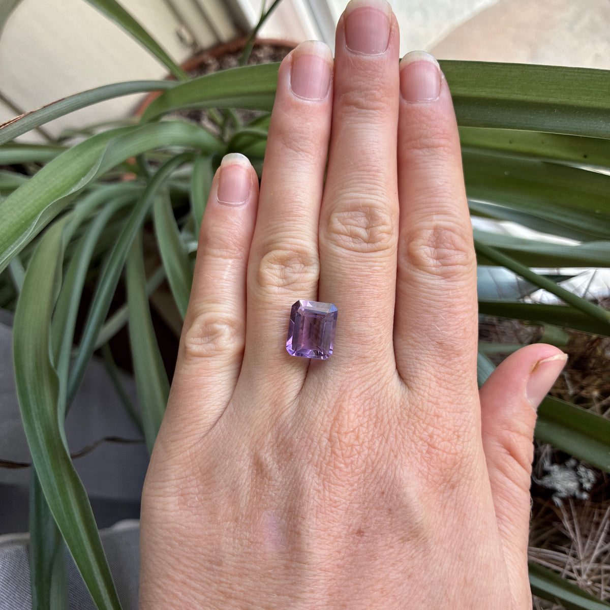 12x10mm Emerald Cut Purple Amethyst 5.53 carat Loose Gemstone