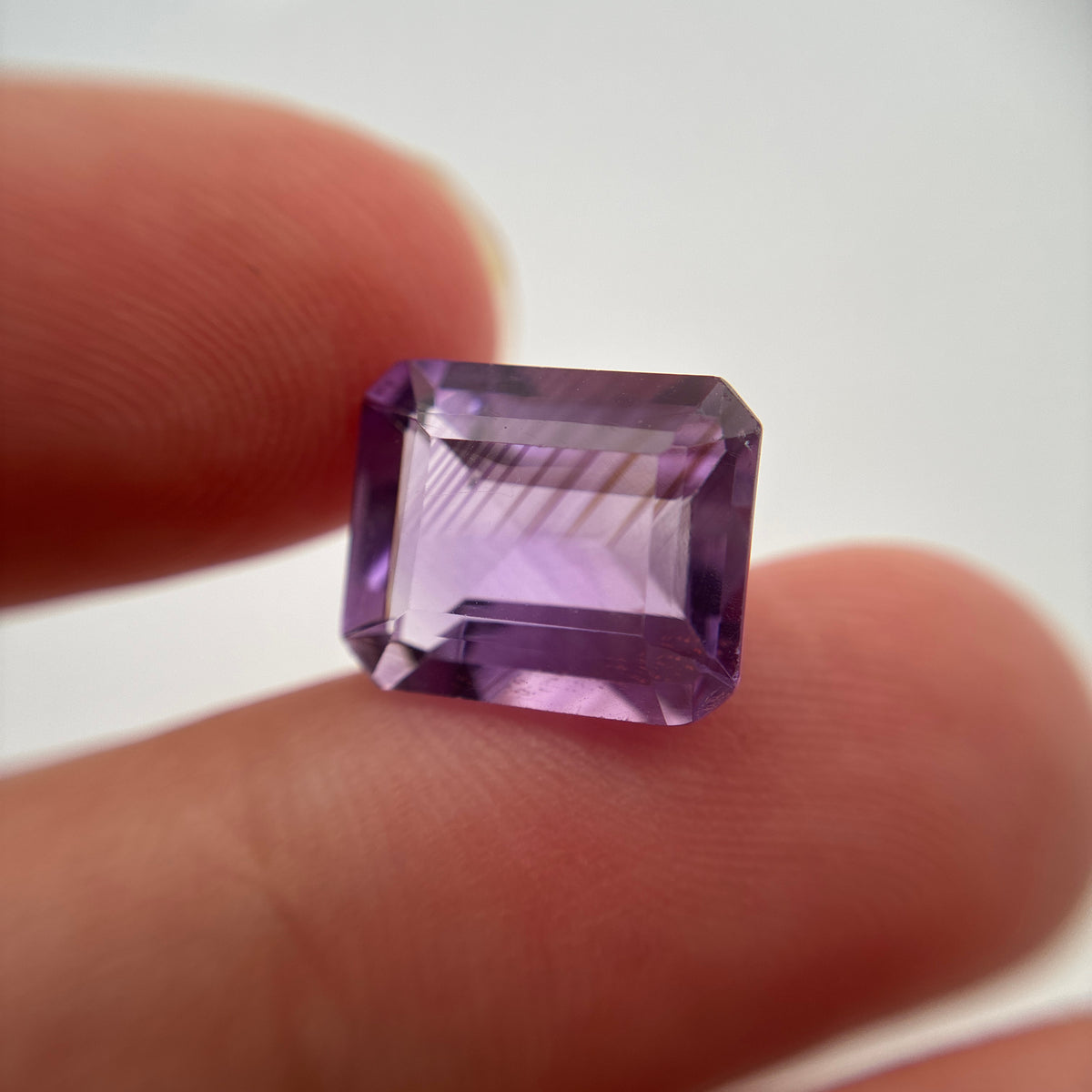 12x10mm Emerald Cut Purple Amethyst 5.53 carat Loose Gemstone