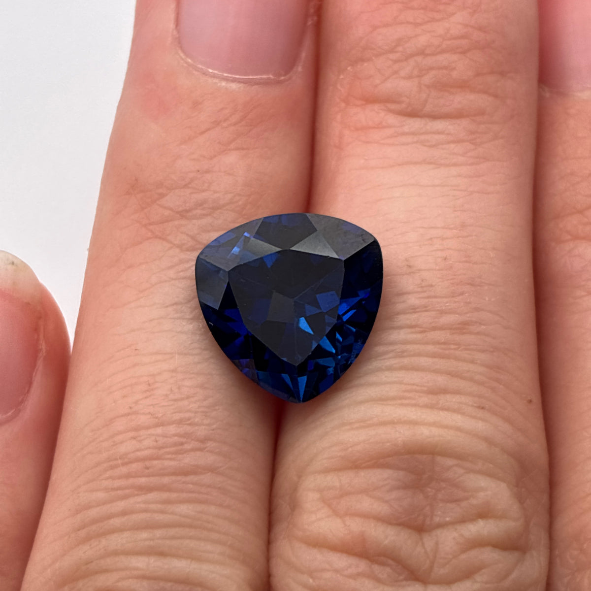 12mm Loose Trillion Cut Lab Created Blue Sapphire