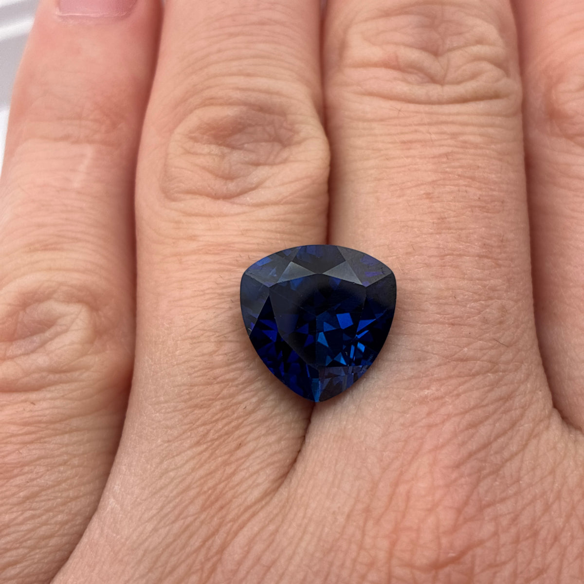 12mm Loose Trillion Cut Lab Created Blue Sapphire