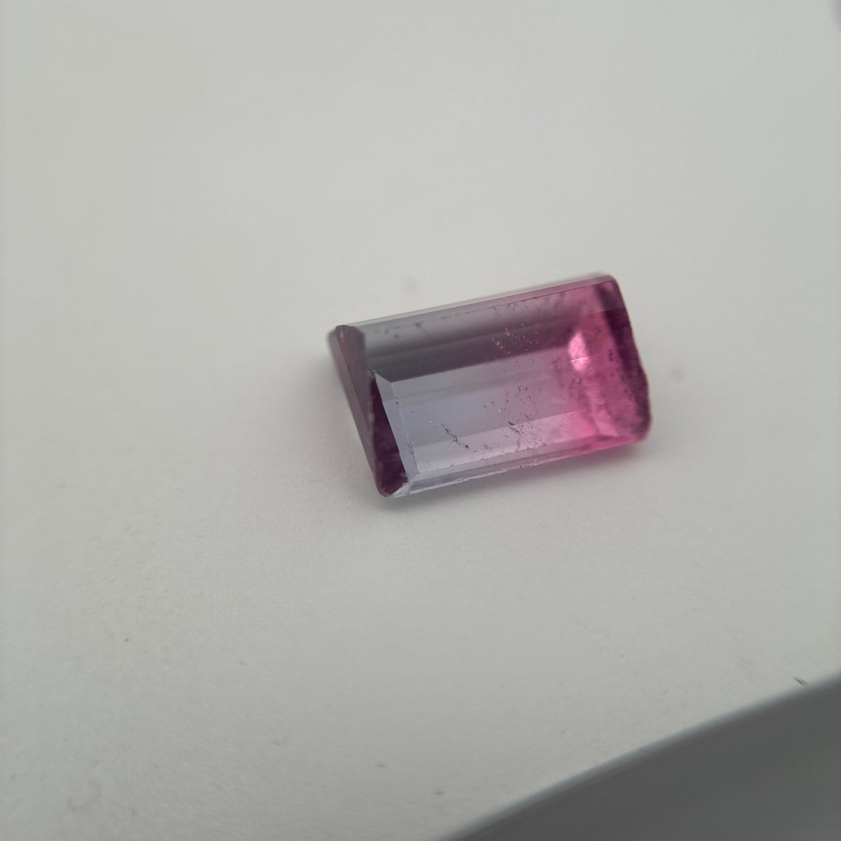 2.84 carat Pink and White Bi-Color Rectangle Loose Tourmaline *Chipped