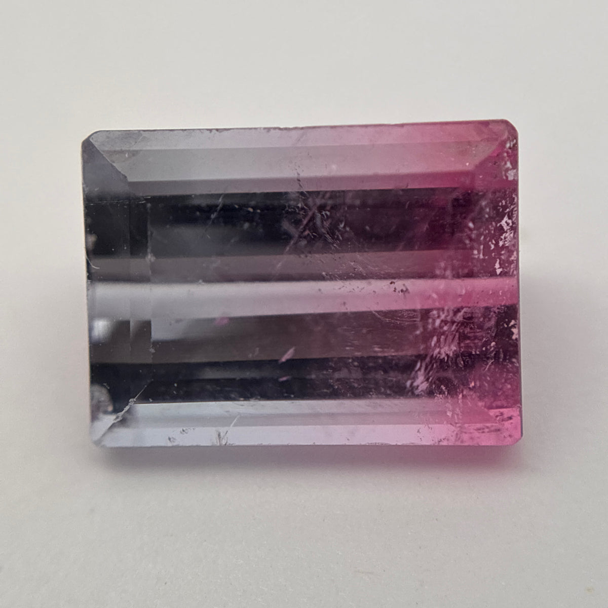2.84 carat Pink and White Bi-Color Rectangle Loose Tourmaline *Chipped