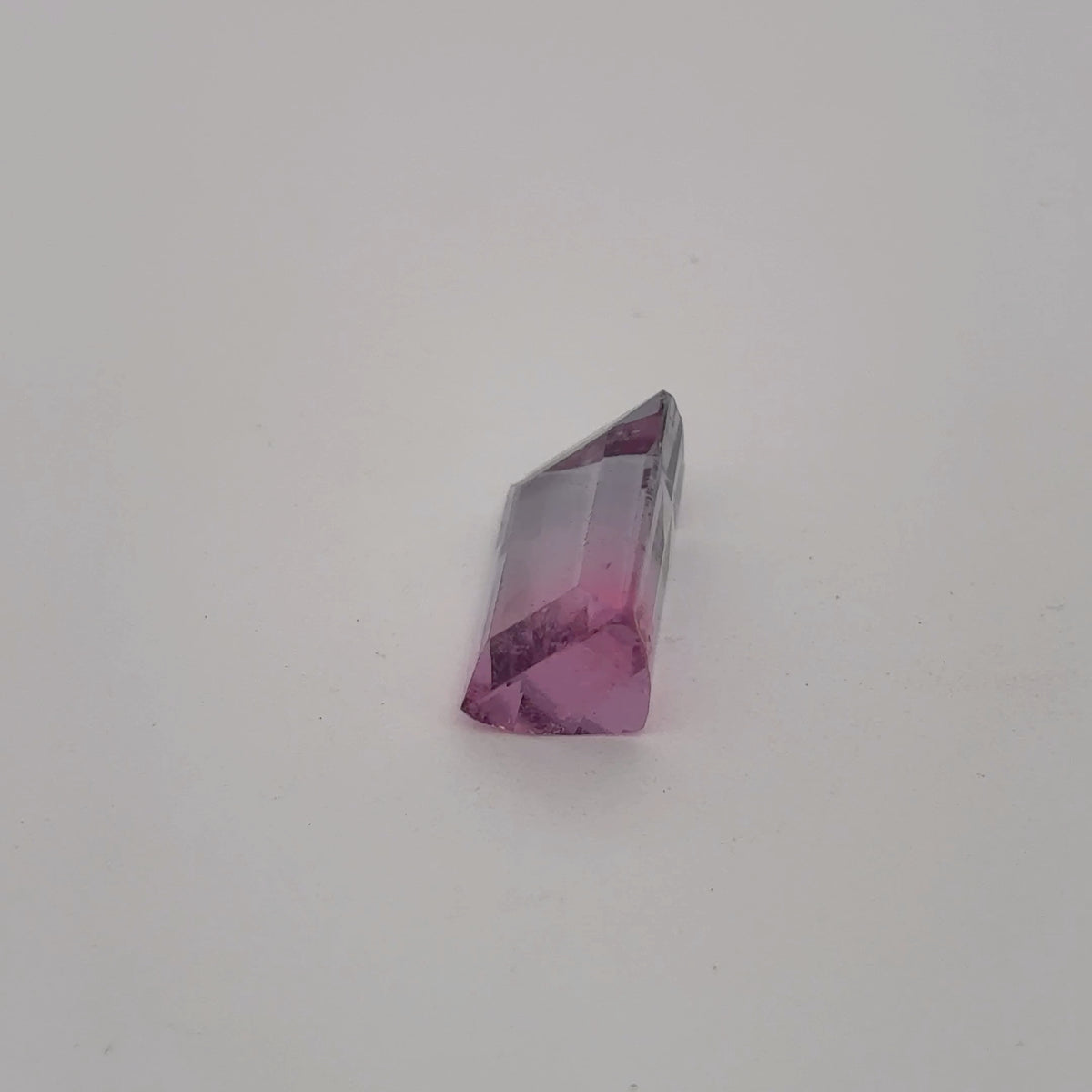 2.84 carat Pink and White Bi-Color Rectangle Loose Tourmaline *Chipped