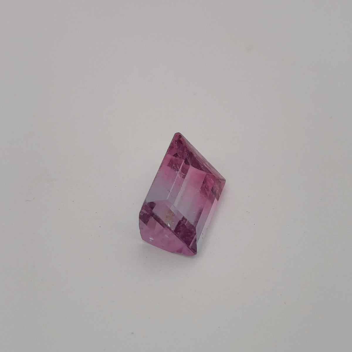 2.84 carat Pink and White Bi-Color Rectangle Loose Tourmaline *Chipped