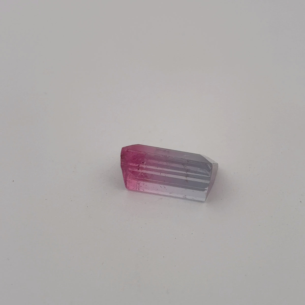 2.84 carat Pink and White Bi-Color Rectangle Loose Tourmaline *Chipped