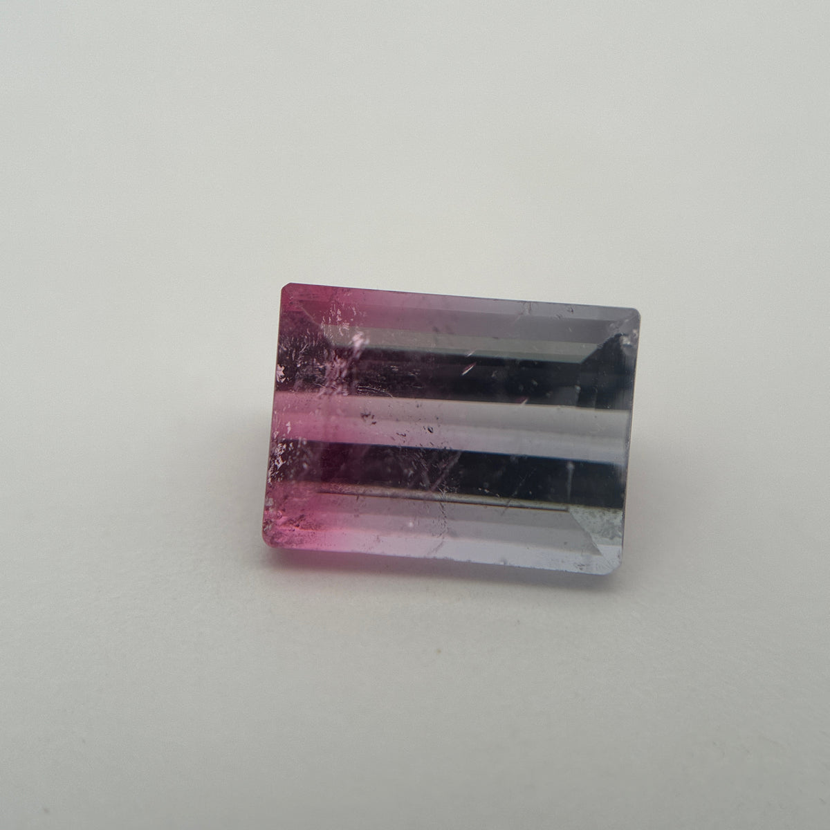 2.84 carat Pink and White Bi-Color Rectangle Loose Tourmaline *Chipped
