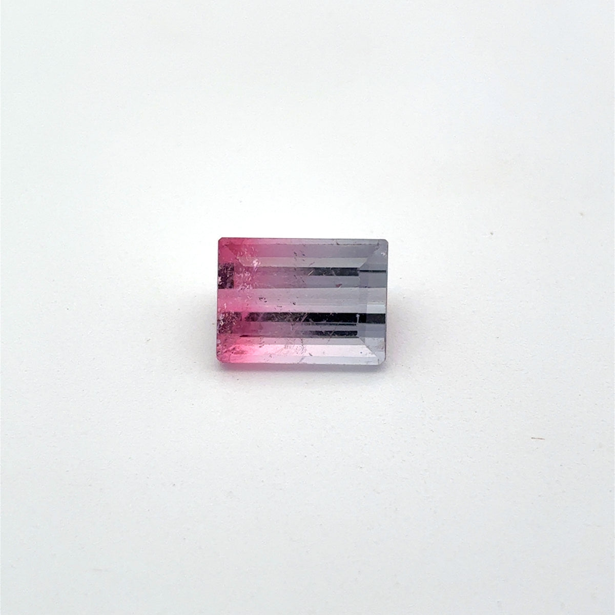 2.84 carat Pink and White Bi-Color Rectangle Loose Tourmaline *Chipped