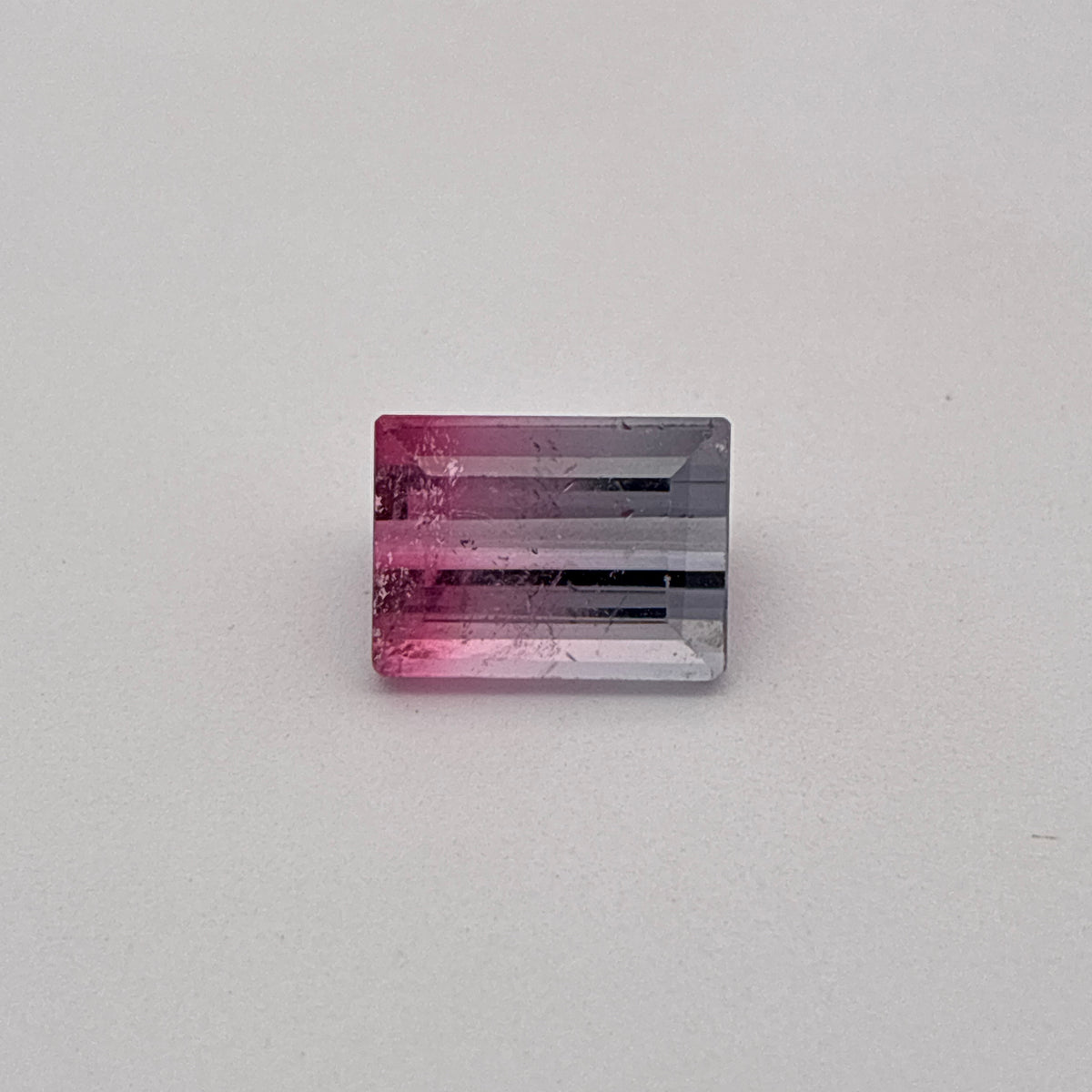 2.84 carat Pink and White Bi-Color Rectangle Loose Tourmaline *Chipped